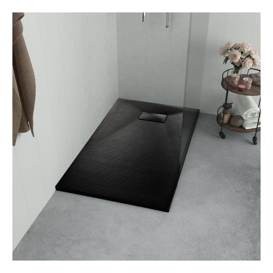 vidaXL Shower Base Tray SMC Black 47.2