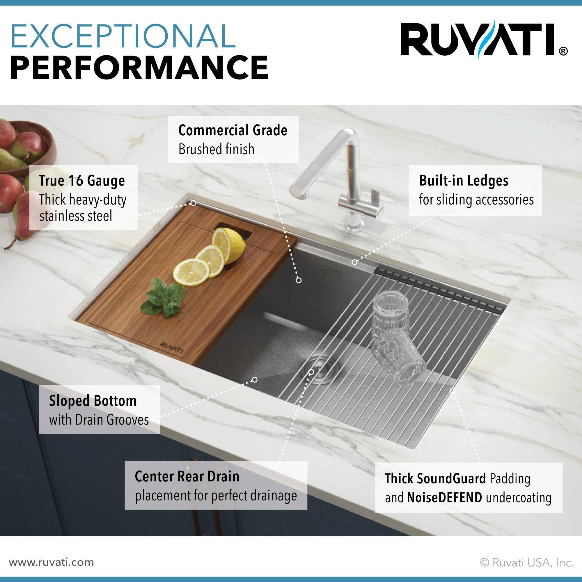 Ruvati RVH8300 Undermount 16 Gauge 32