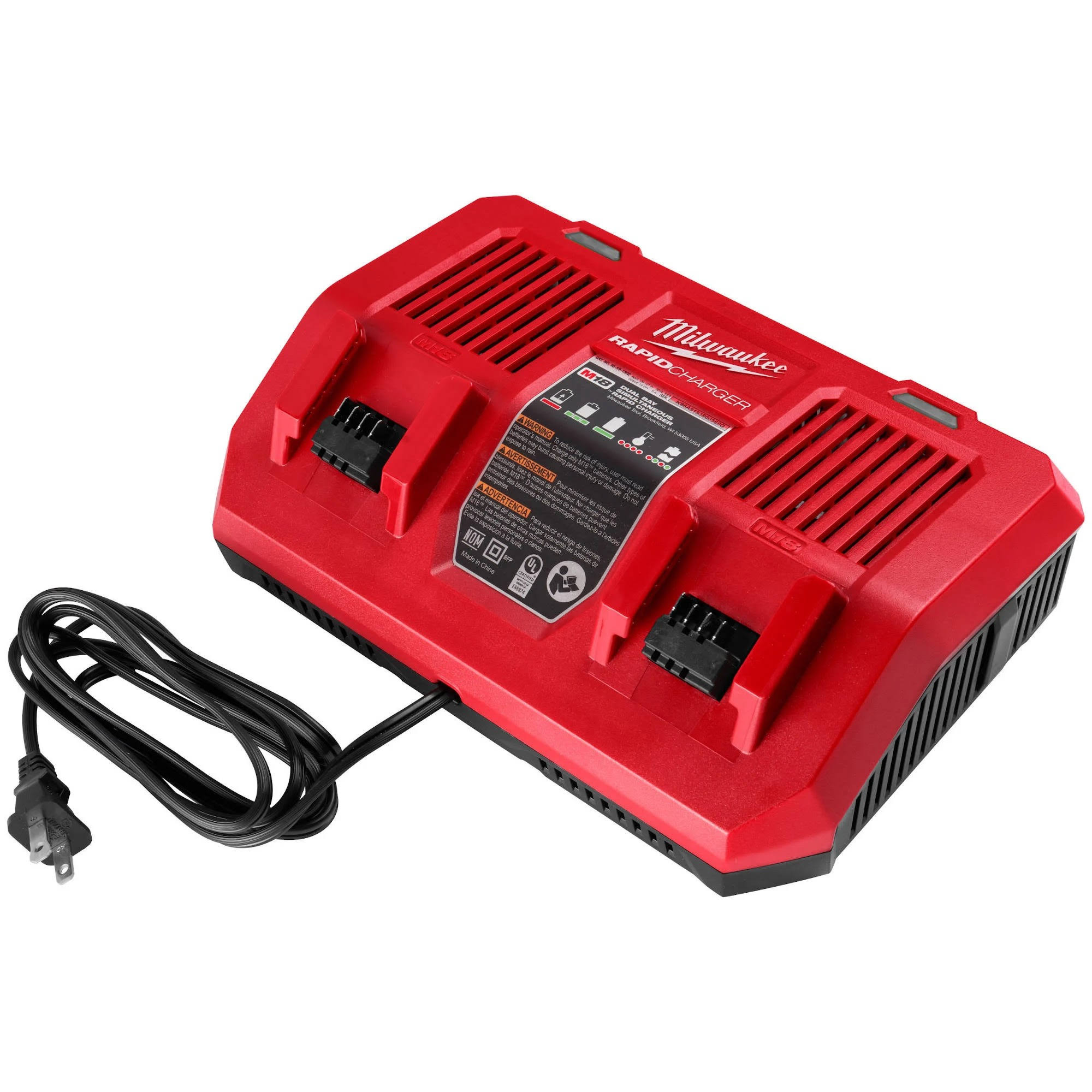 Milwaukee 48-59-1802 M18 Dual Bay Simultaneous Rapid Charger