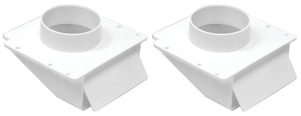 2-Pack- Lambro 143W White Plastic Under Eave Vent 4-Inch