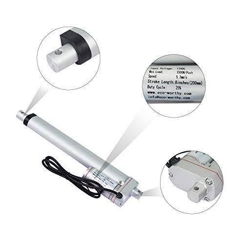 ECO-WORTHY Heavy Duty 330lbs Solar Tracker Linear Actuator Multi-function (12v, 8 )