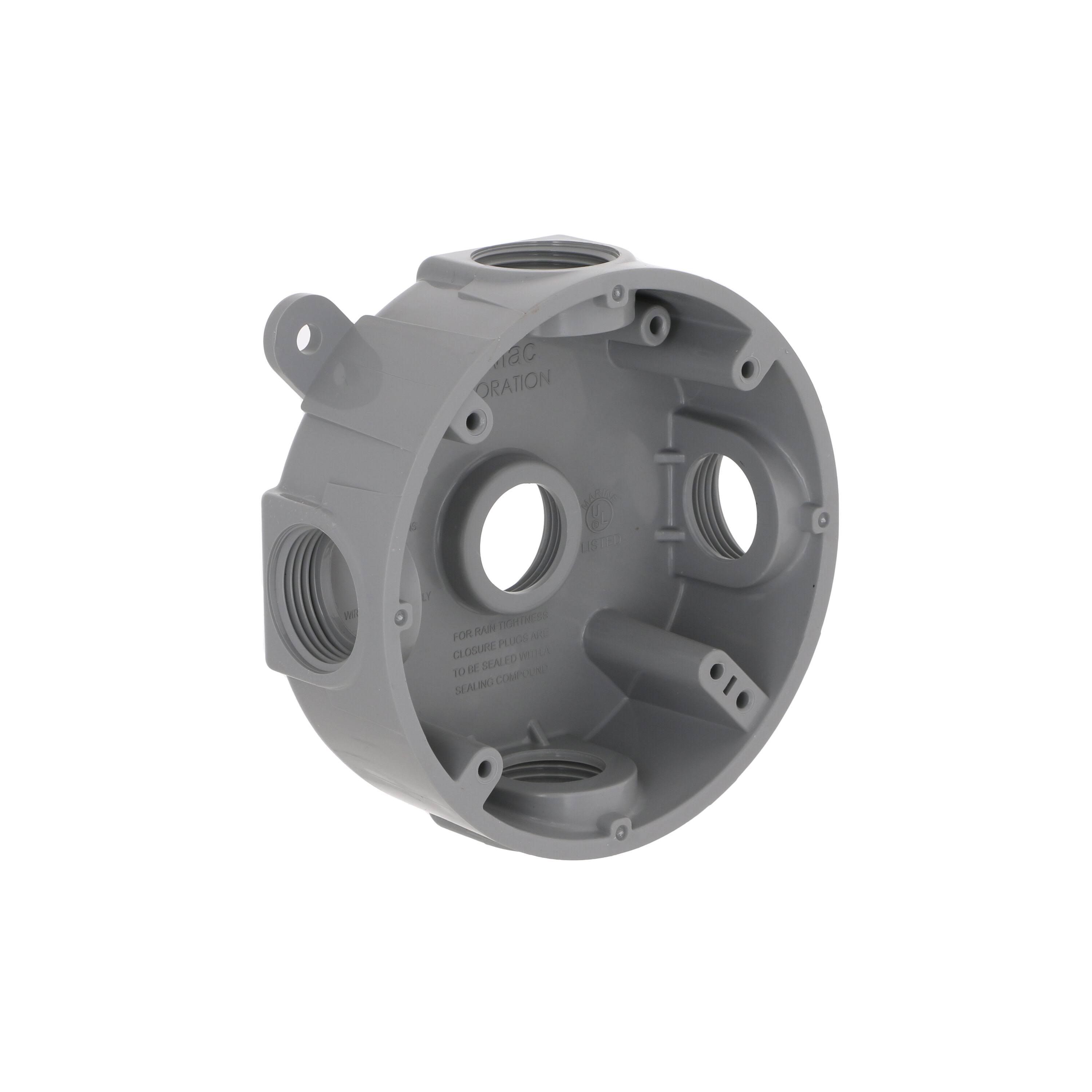 Taymac PRB57550GY Weatherproof Round Outlet Box