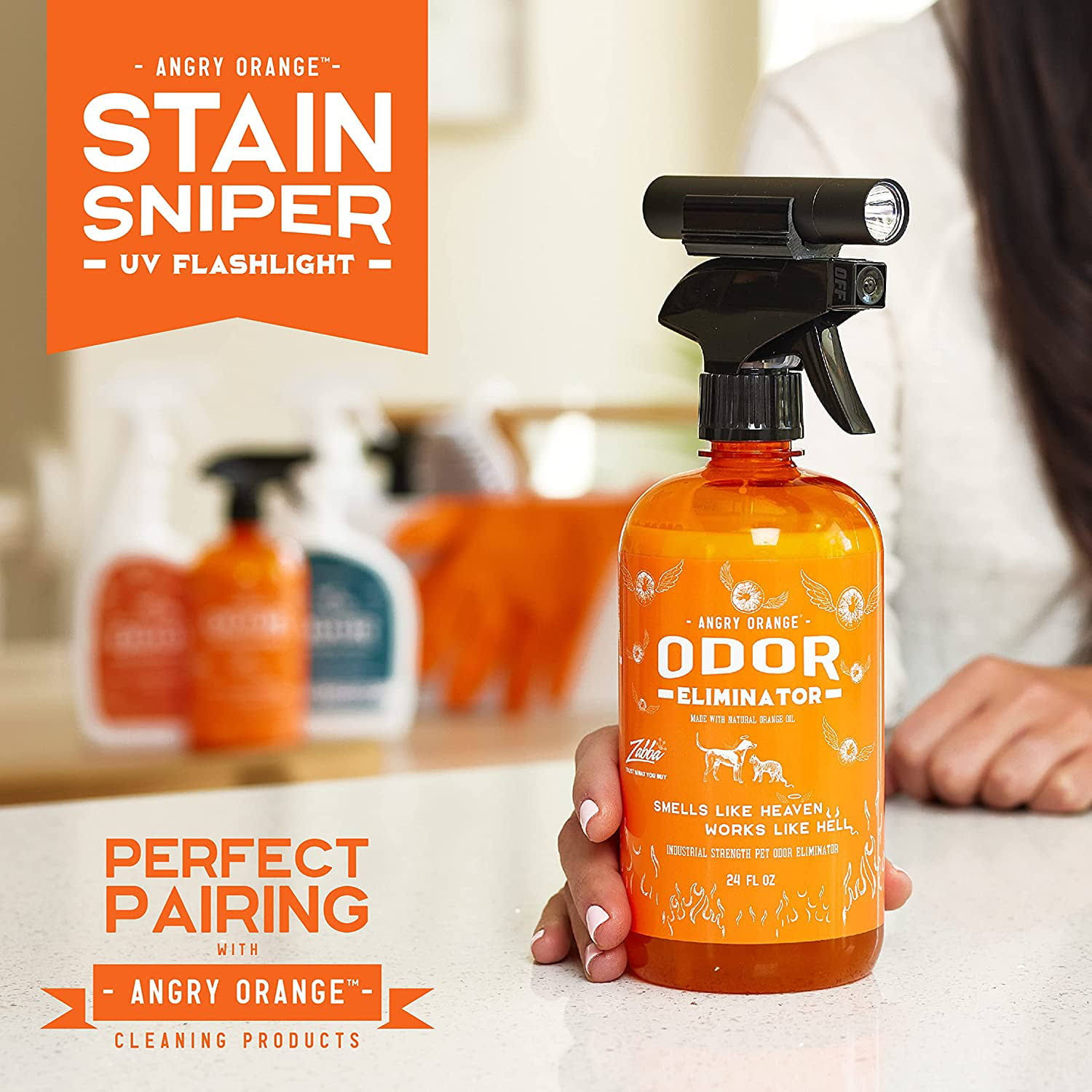 Angry Orange UV Flashlight- LED Black Light Detector for Dry Dog Urine