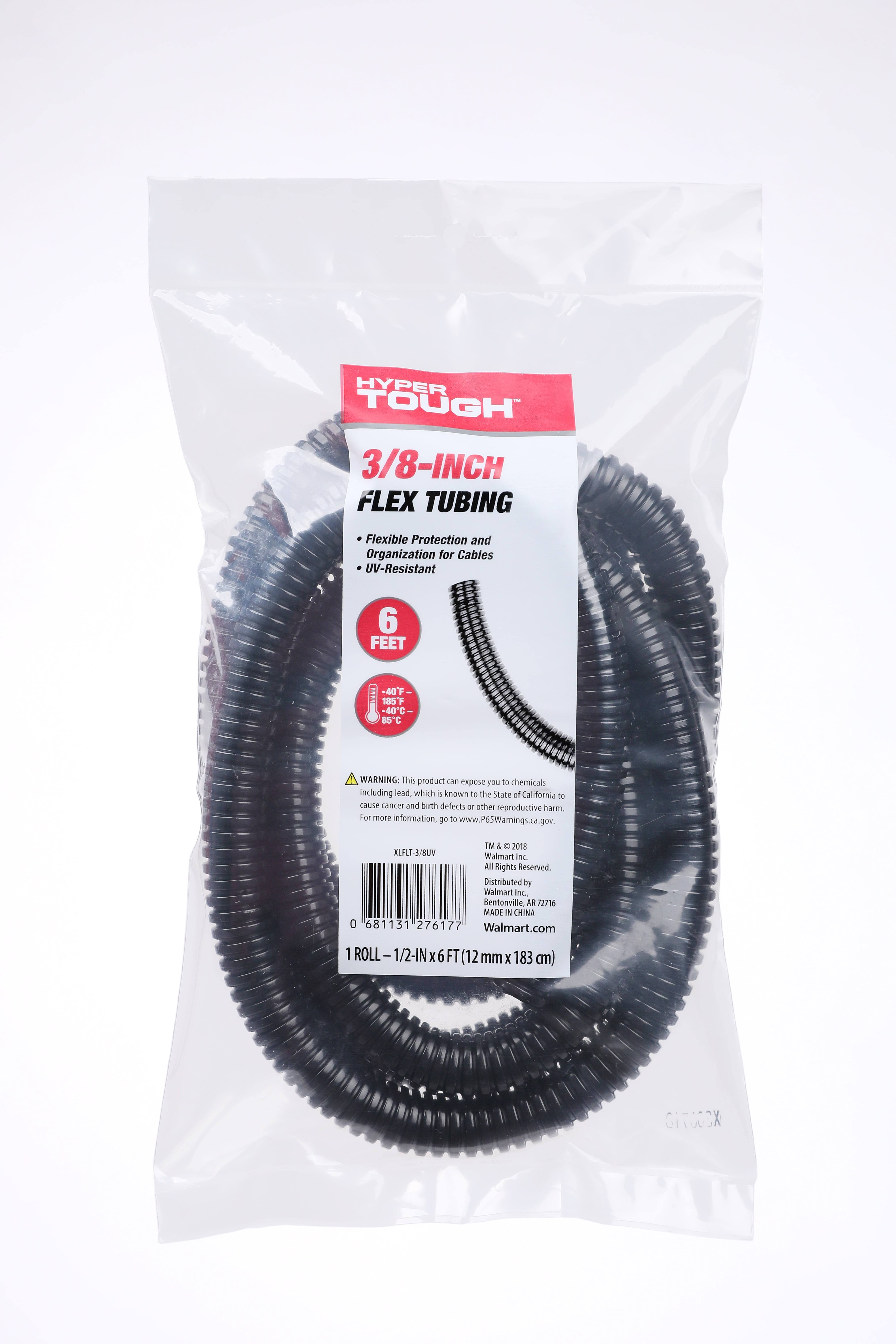 Hyper Tough 3/8 inch x 6 ft UV Black Flex Tubing