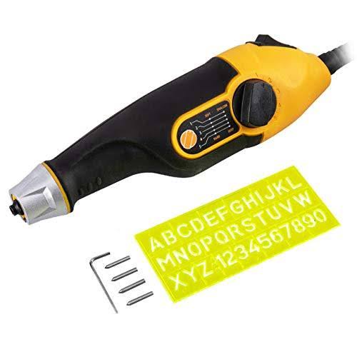 UTOOL Engraver 24W Etching Tool with Soft Rubber Grip for Wood Metal Glass Engraving & Etching with 4 Replaceable Tungsten Carbide Steel Bits &