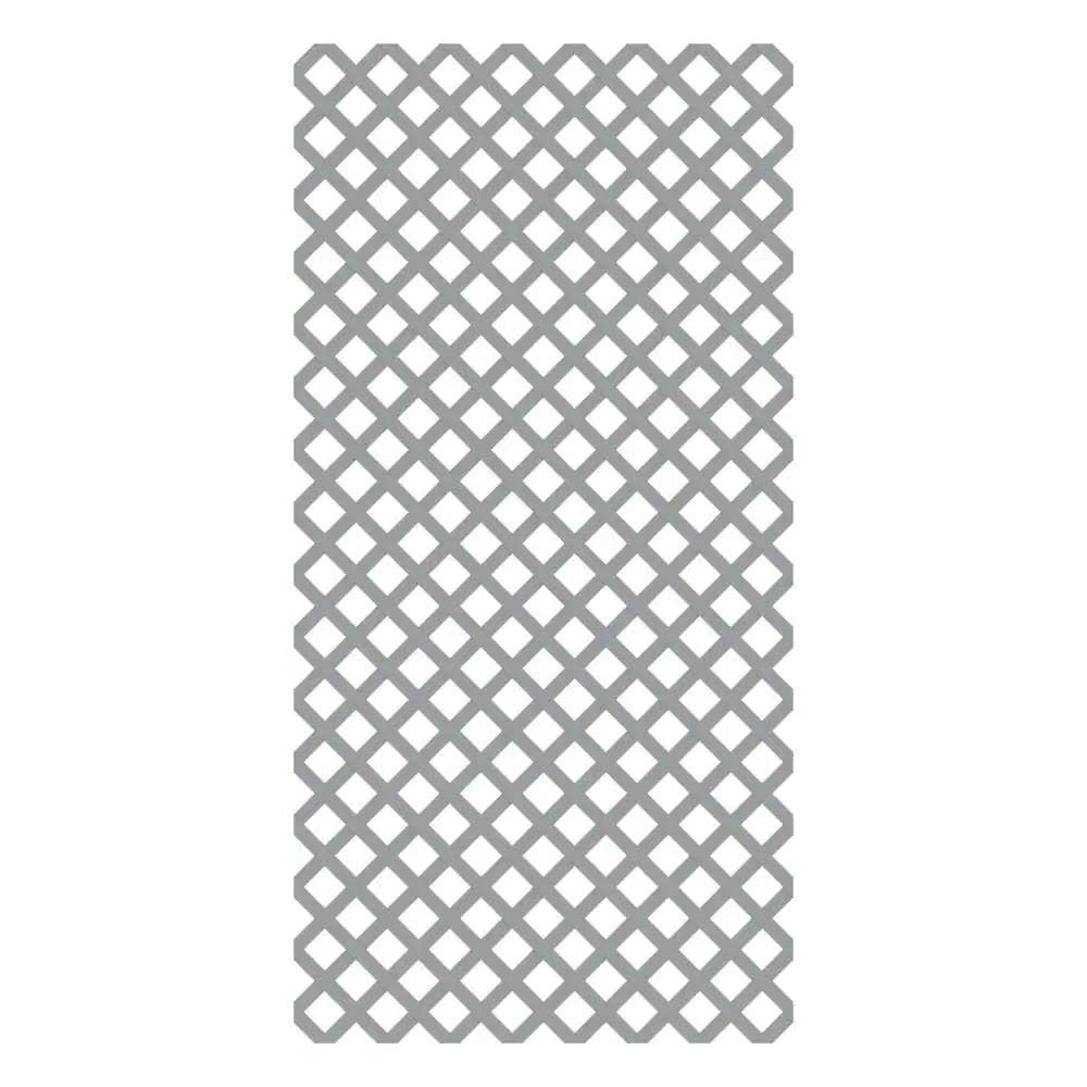 Veranda 4 ft. x 8 ft. Gray Classic Diamond Vinyl Lattice