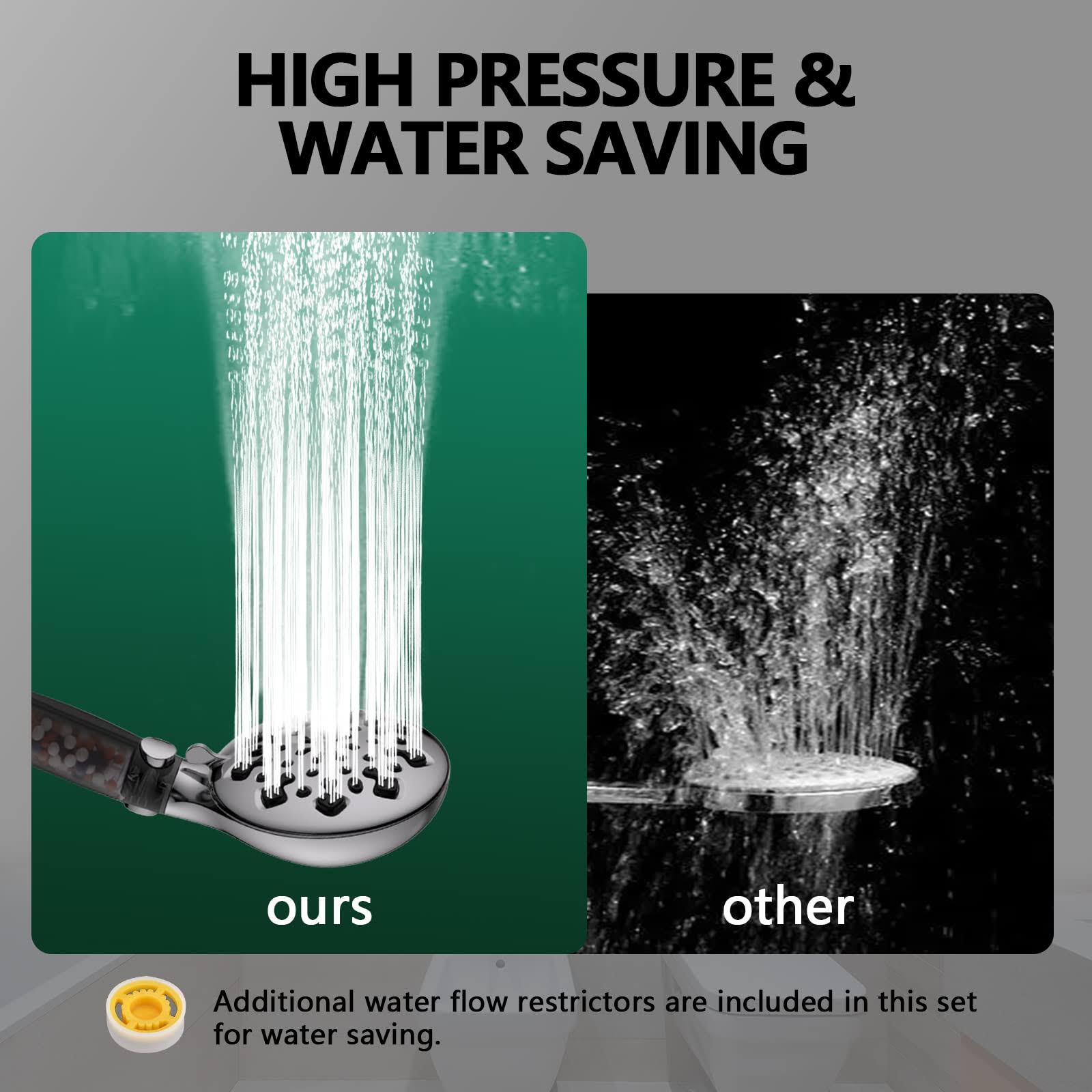 lhdzga Filtered Shower Head,11 Functions High Pressure Shower Head with handheld,detachable Filtered Showerhead for Hard Wate