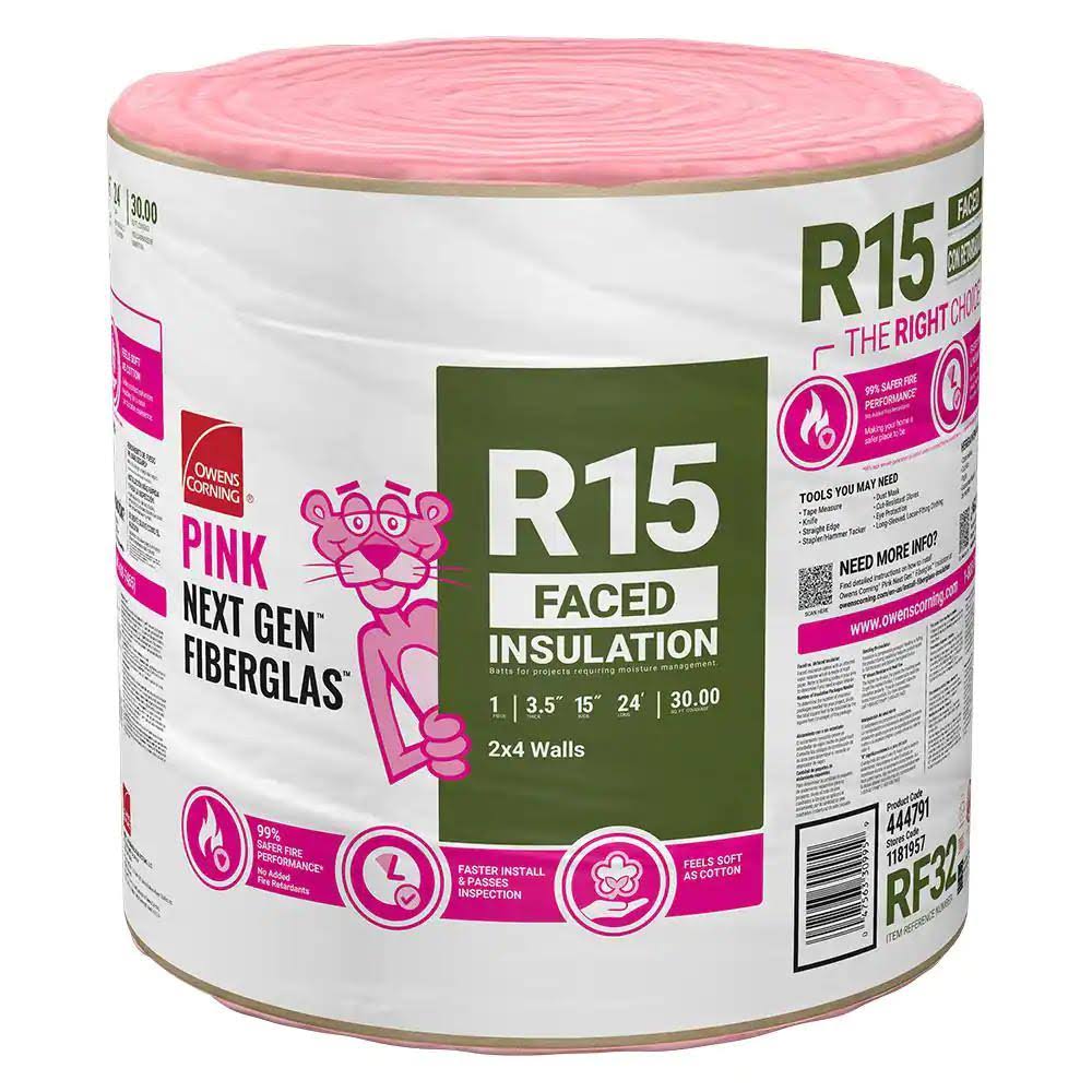 Owens Corning R-15 Kraft Faced Fiberglass Insulation Roll 15 in. x 24 ft.