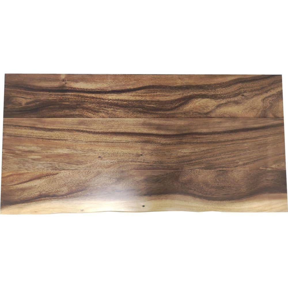 Hampton Bay 4 ft. L x 25 in. D Finished Saman Solid Wood Butcher Block Countertop with Live Edge, UV Finish