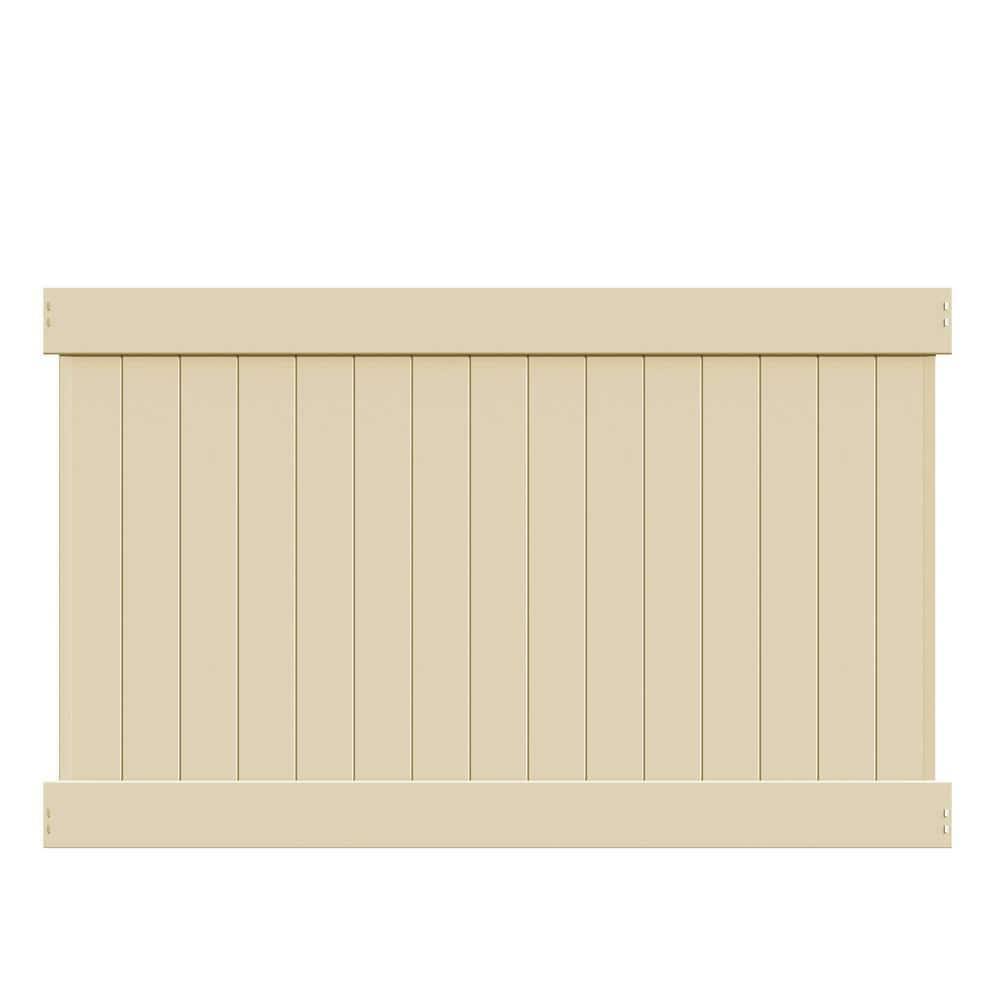 Linden 5 ft. H x 8 ft. W Sand Vinyl Un-Assembled Fence Panel