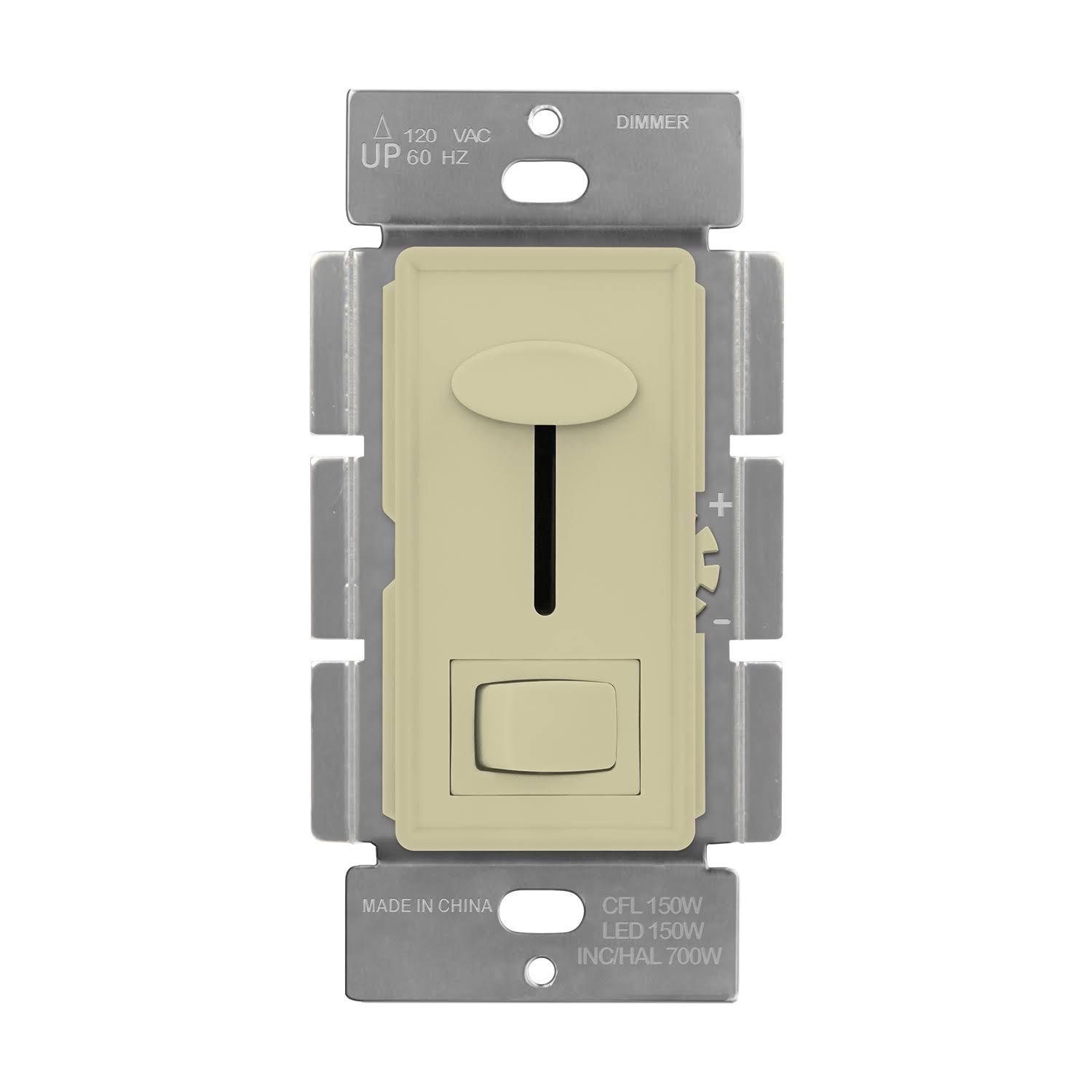 Enerlites 59302-I Single Pole/Three Way w/Switch LED/CFL Control Dimmer Ivory
