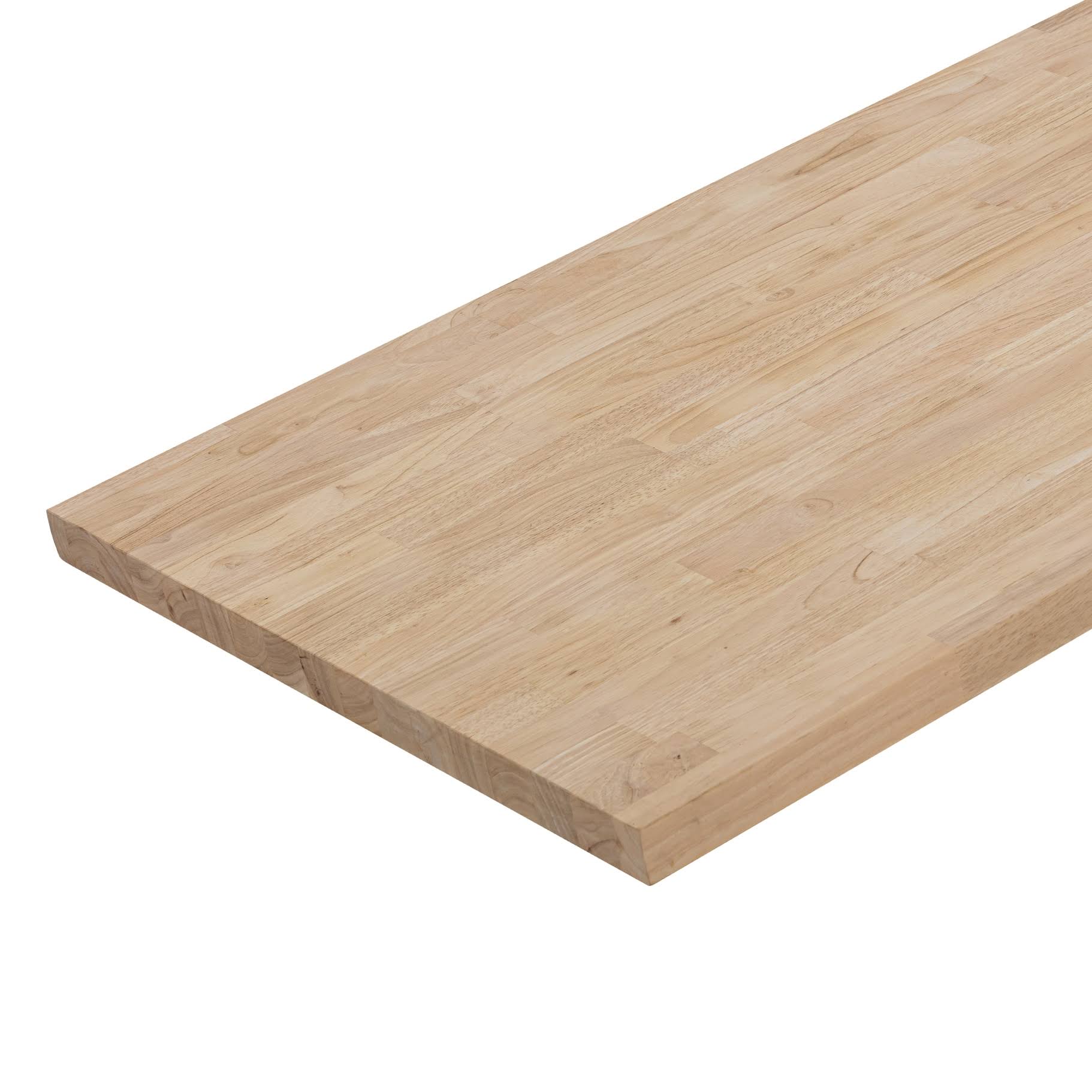 Allen + Roth 48-in x 25-in x 1.5-in Natural Straight Butcher Block Hevea Countertop | AR1525FJRW-48