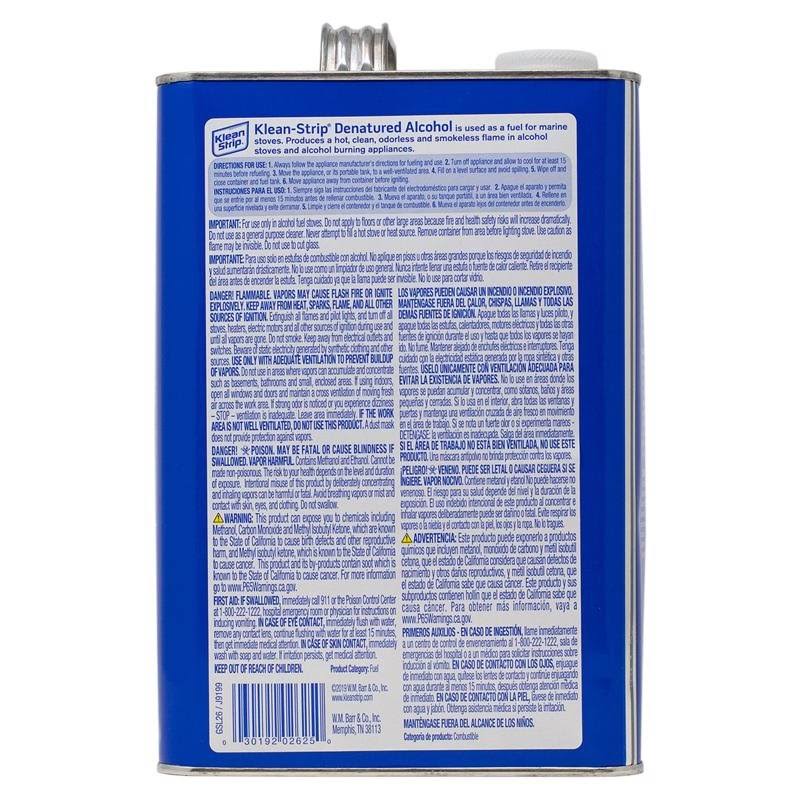 Klean Strip GSL26 Denatured Alcohol, 1 Gallon