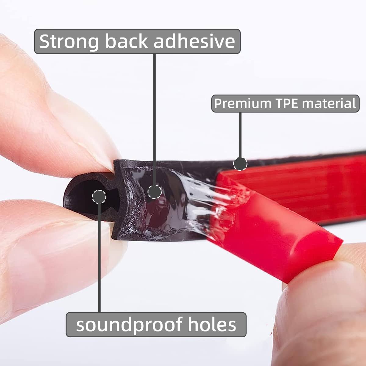 KAYLEINSTER 49 ft Rubber Door Weather Stripping Door Seal Strip for Doors & Windows,Self-Adhesive Door Insulation Strip, Soundproof Door Sealers for Door Frame