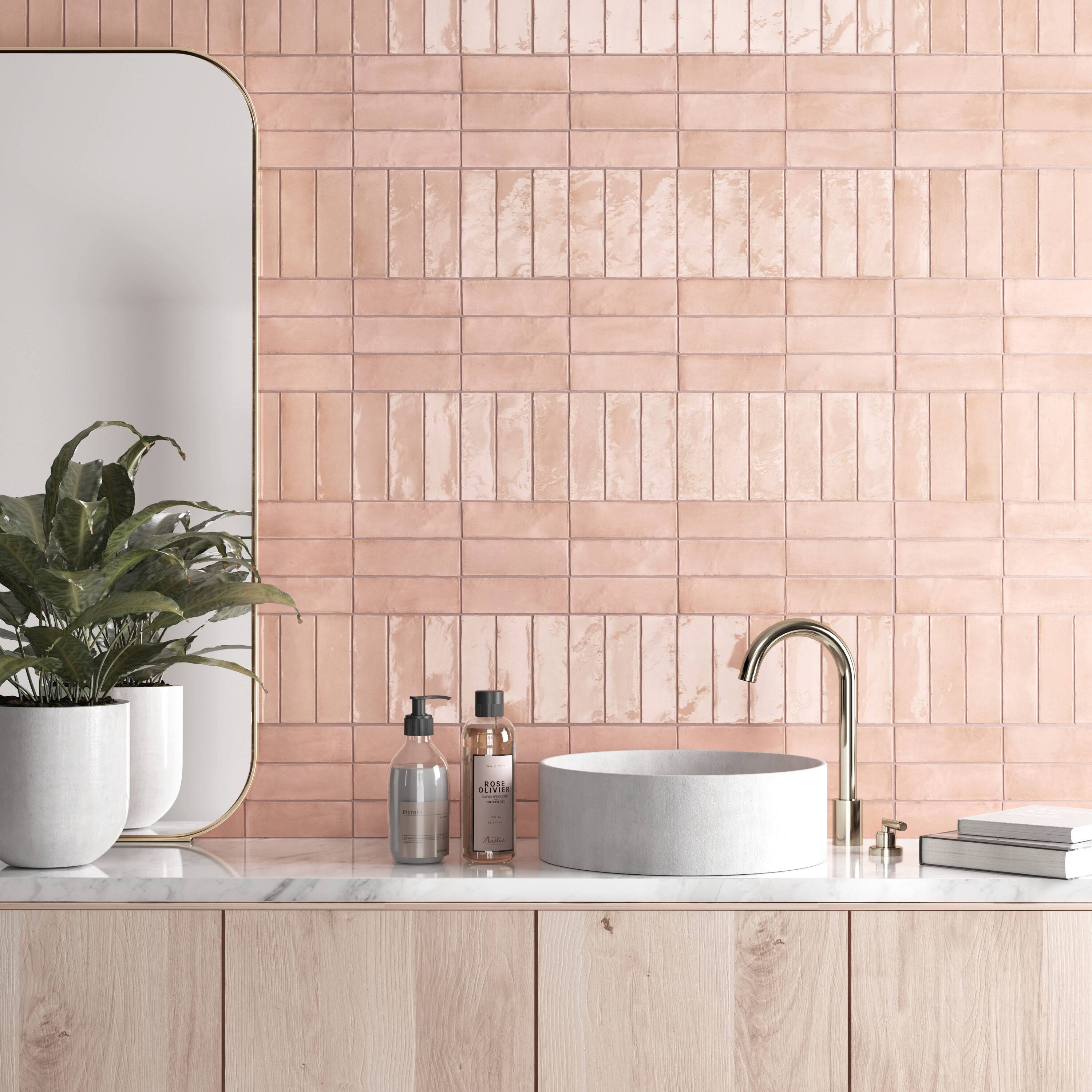 Merola Tile Coco Matte Orchard Pink 2