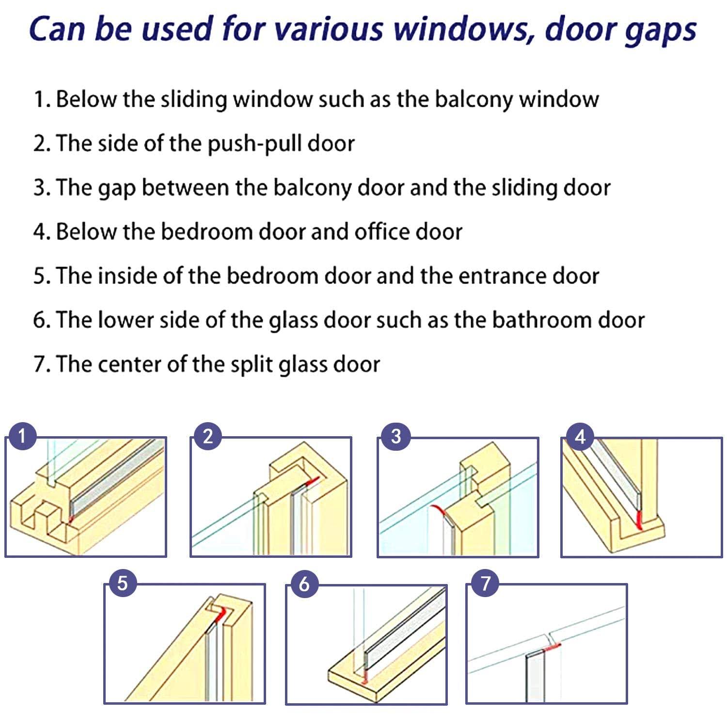 TAROSE Weather Stripping Silicone Door Seal Strip Door 16 Feet Long Black (Width 25mm)
