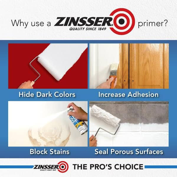 Zinsser 276087-4pk Mold Killing Primer, Quart, White, 4 Pack