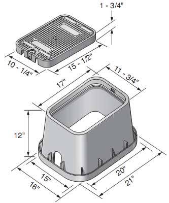 National Diversified 113BC 14 x 19 Rectangular Valve Box With Cover