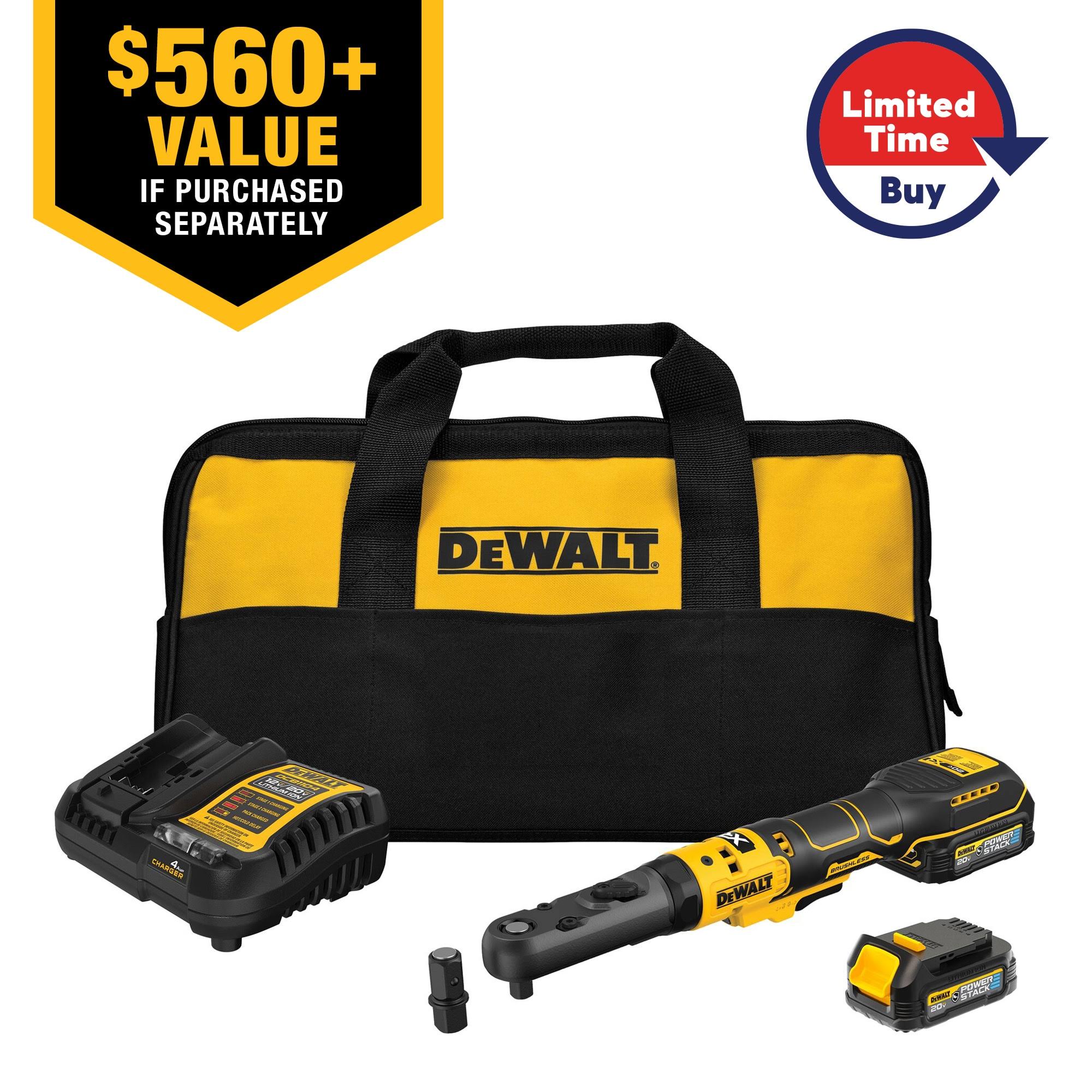 DeWalt 20V 3/8in & 1/2in Sealed Head Ratchet Kit- DCF510GE2