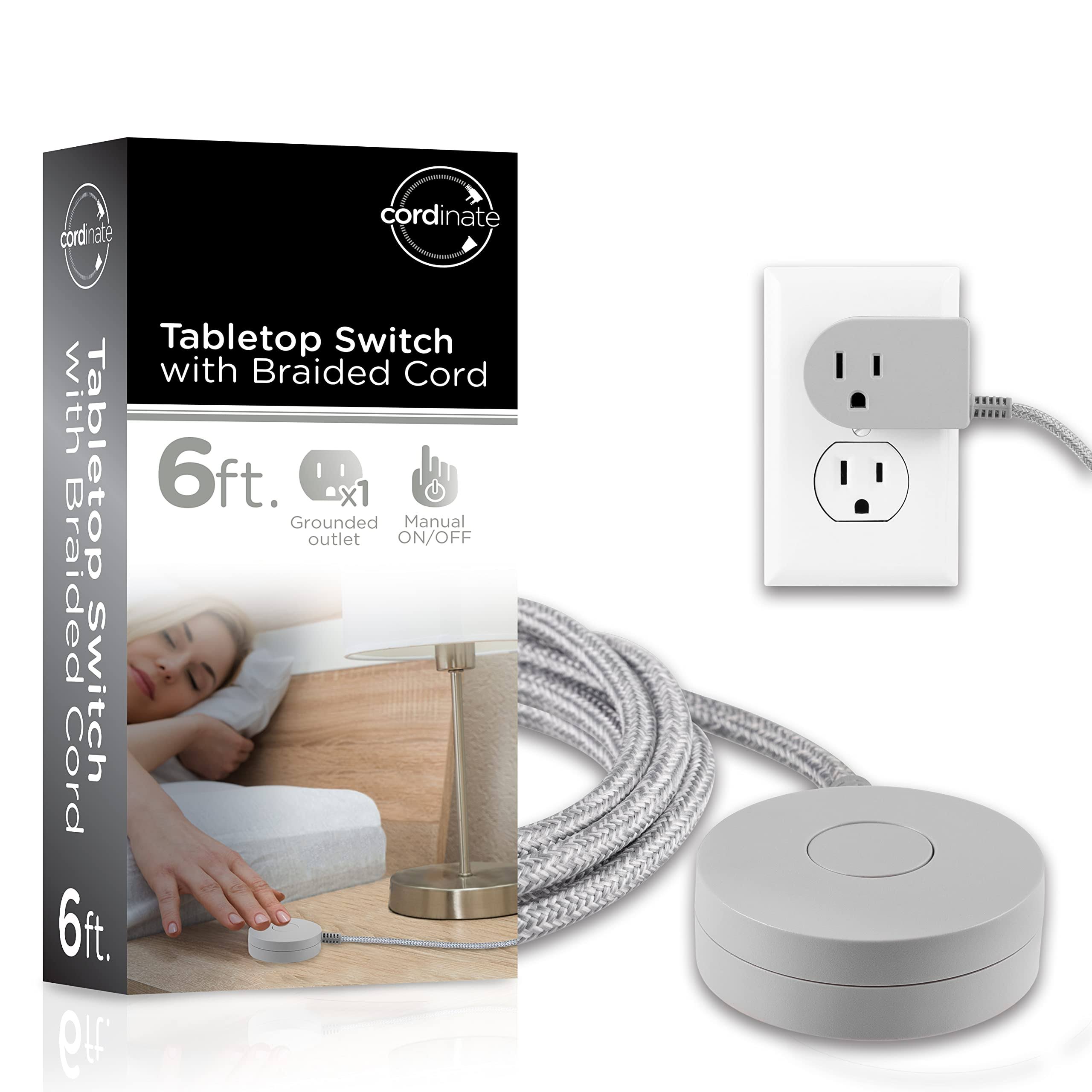 Cordinate Tabletop Switch with 6ft. Braided Cord Gray