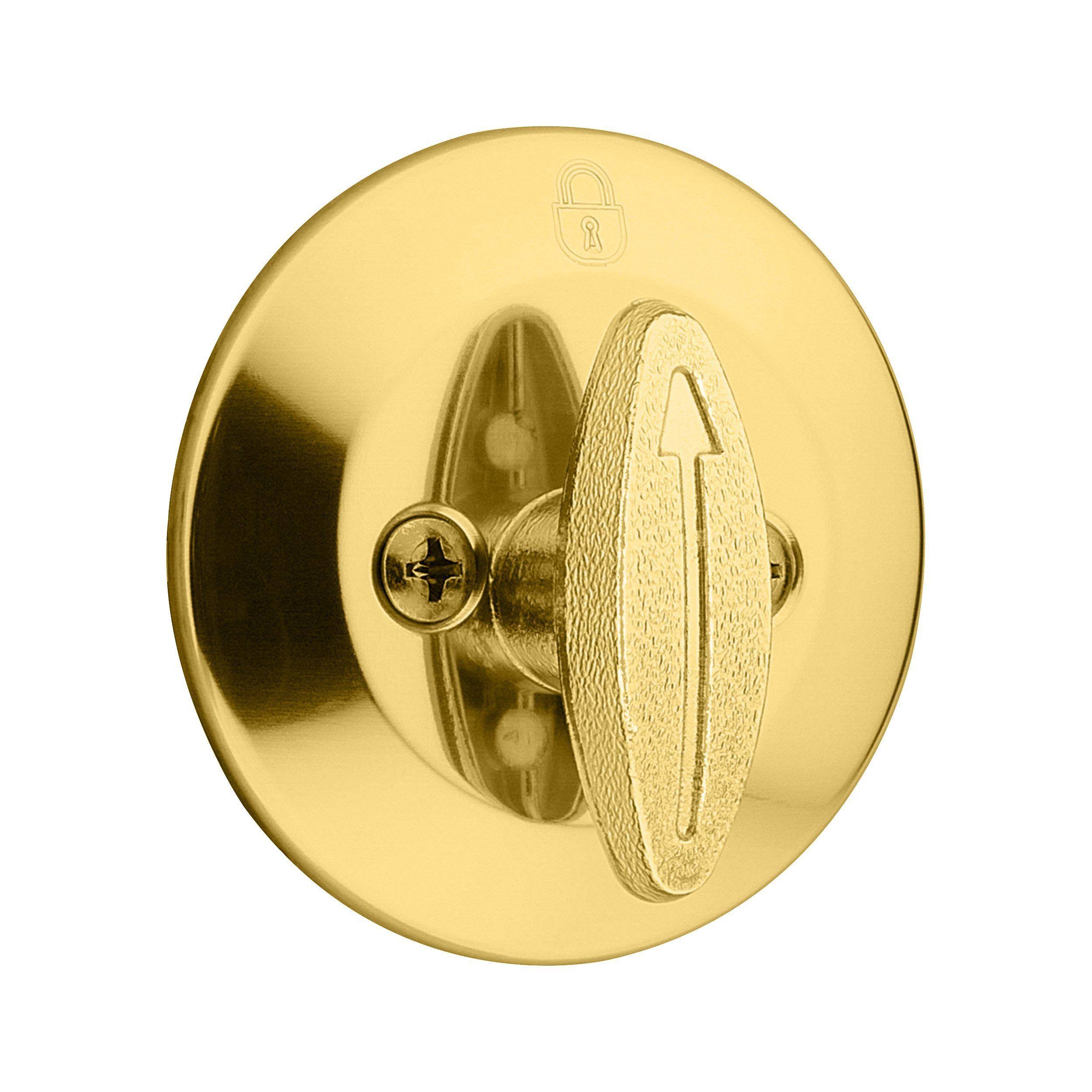 Kwikset Polished Brass One Sided Deadbolt