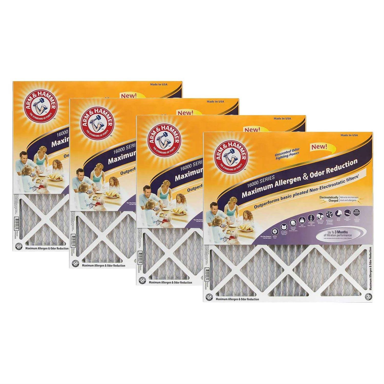 Arm & Hammer Maximum Odor Allergen Furnace Air Filters MERV 11