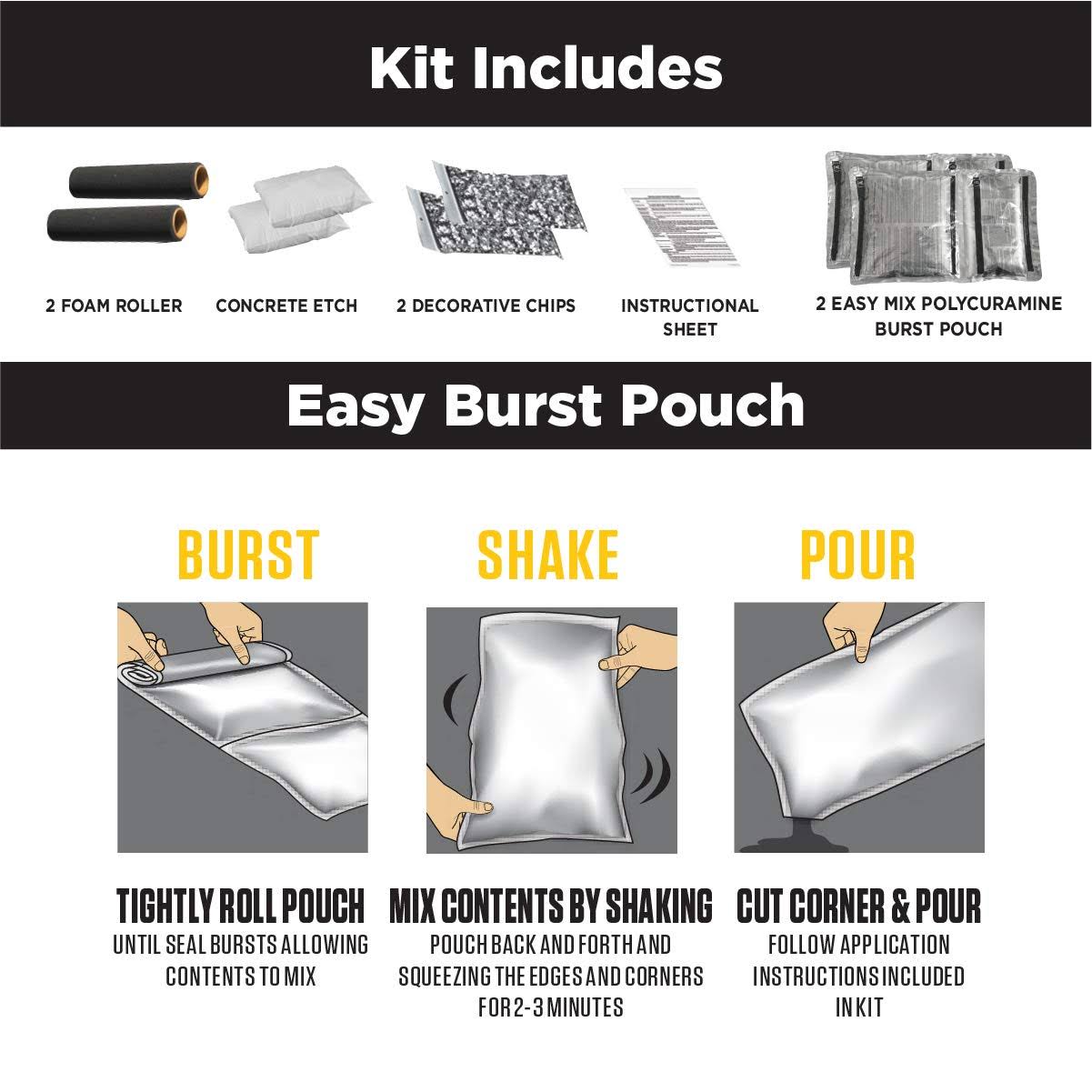 Rust-Oleum 293513 RockSolid Polycuramine Garage Floor Coating Kit, Gray