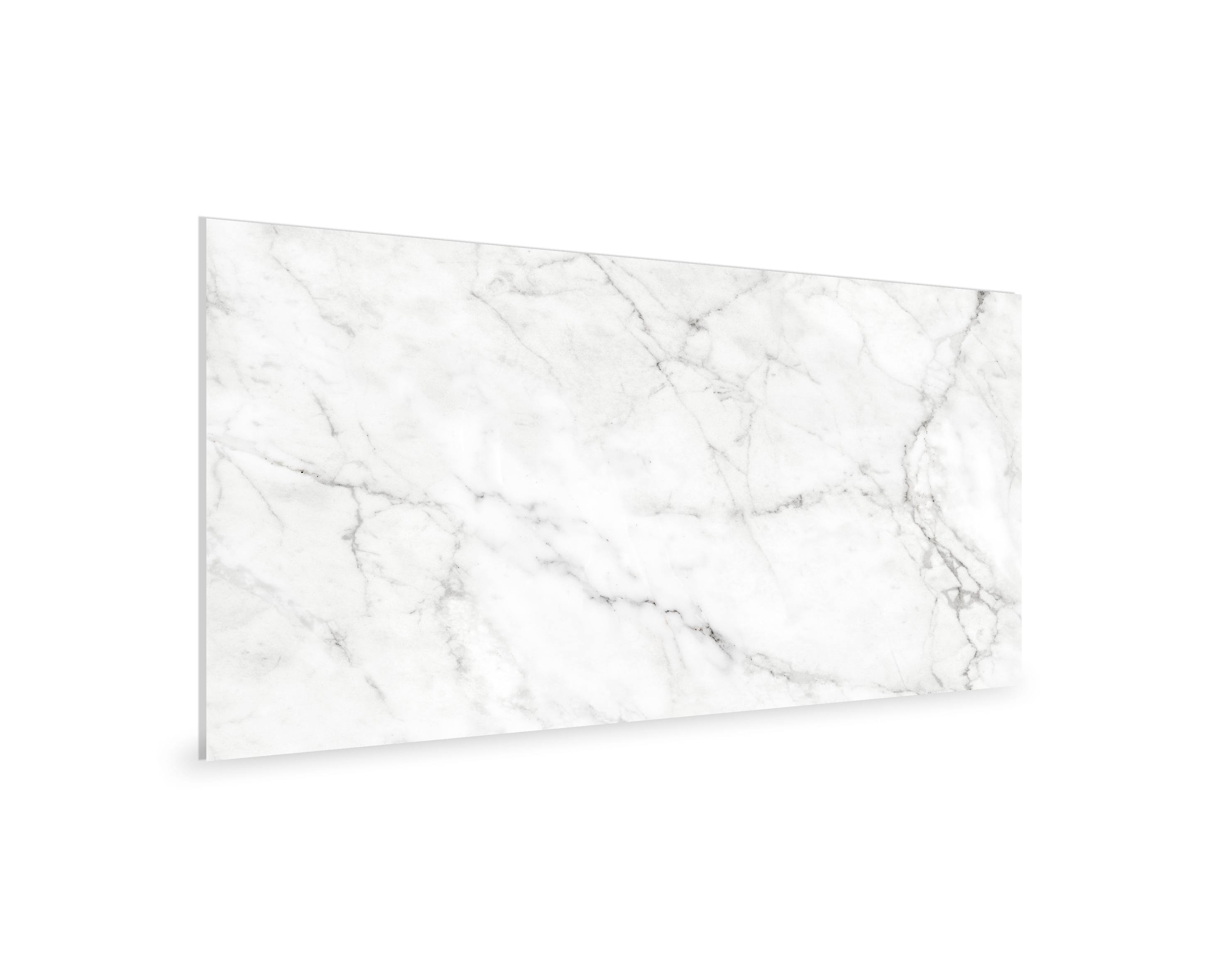 Innovera Decor by Palram 15.7 in. x 24.4 in. Tongue & Groove Decorative PVC Bathroom and Shower Wall Tiles in Carrara Marble, White (8-Piece)