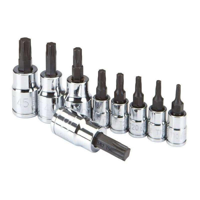 Pittsburgh 1/4 in. and 3/8 in. Drive Star Bit Socket Set, 9 Piece