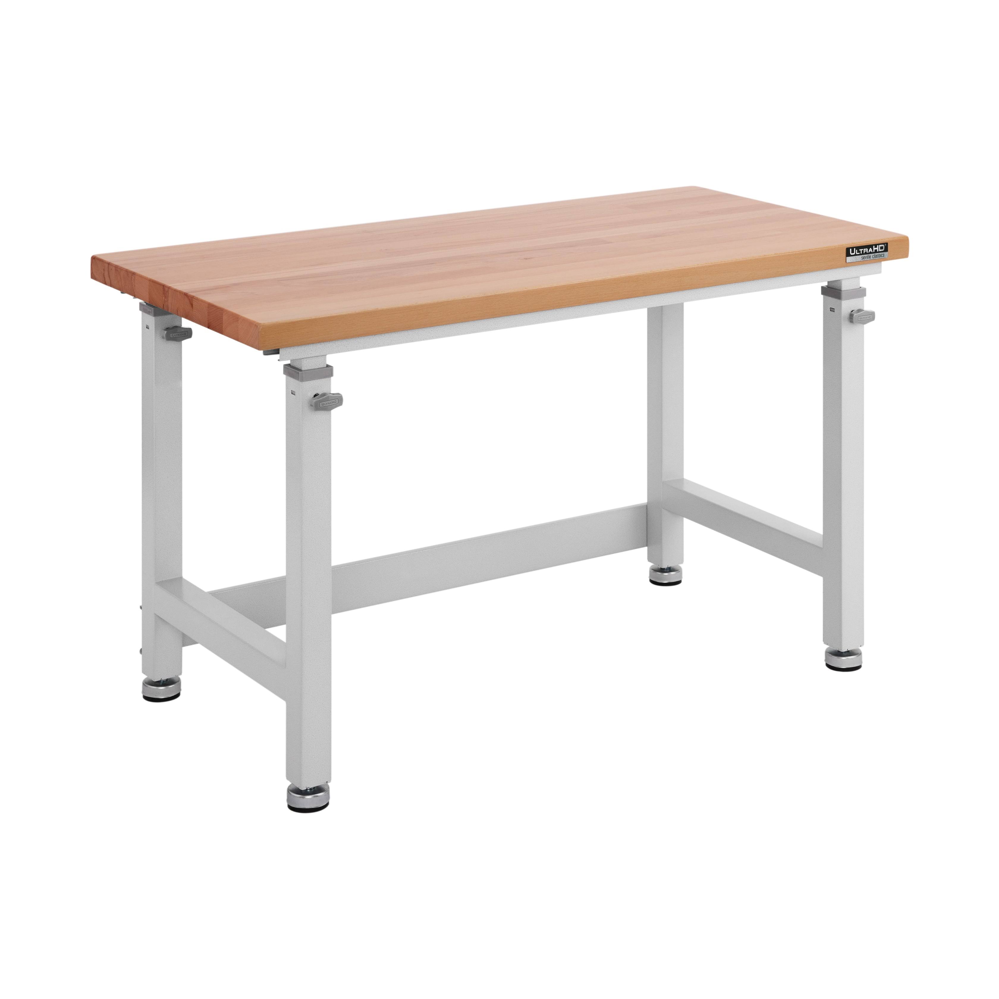 UltraHD Adjustable Height Heavy-Duty Wood Top Workbench by Seville Classics