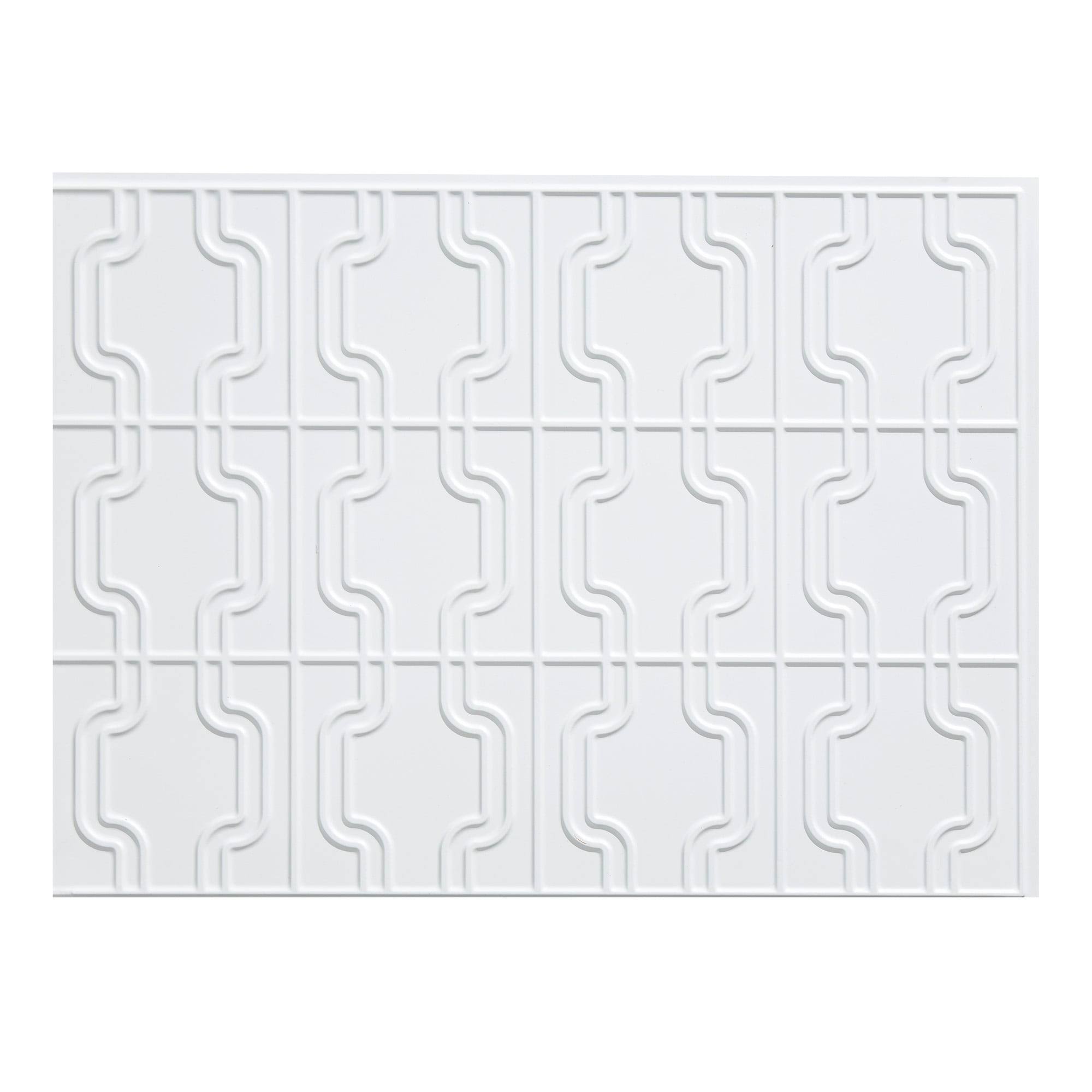 Fasade Chain Decorative Vinyl Backsplash- 5 Pack- Matte White