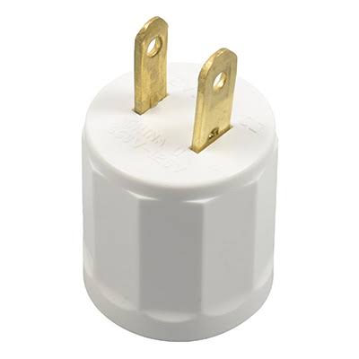 Leviton  600 watt Lamp Holder Adapter Plug White, Size: 2.1 H x 1.4 W x 1.4