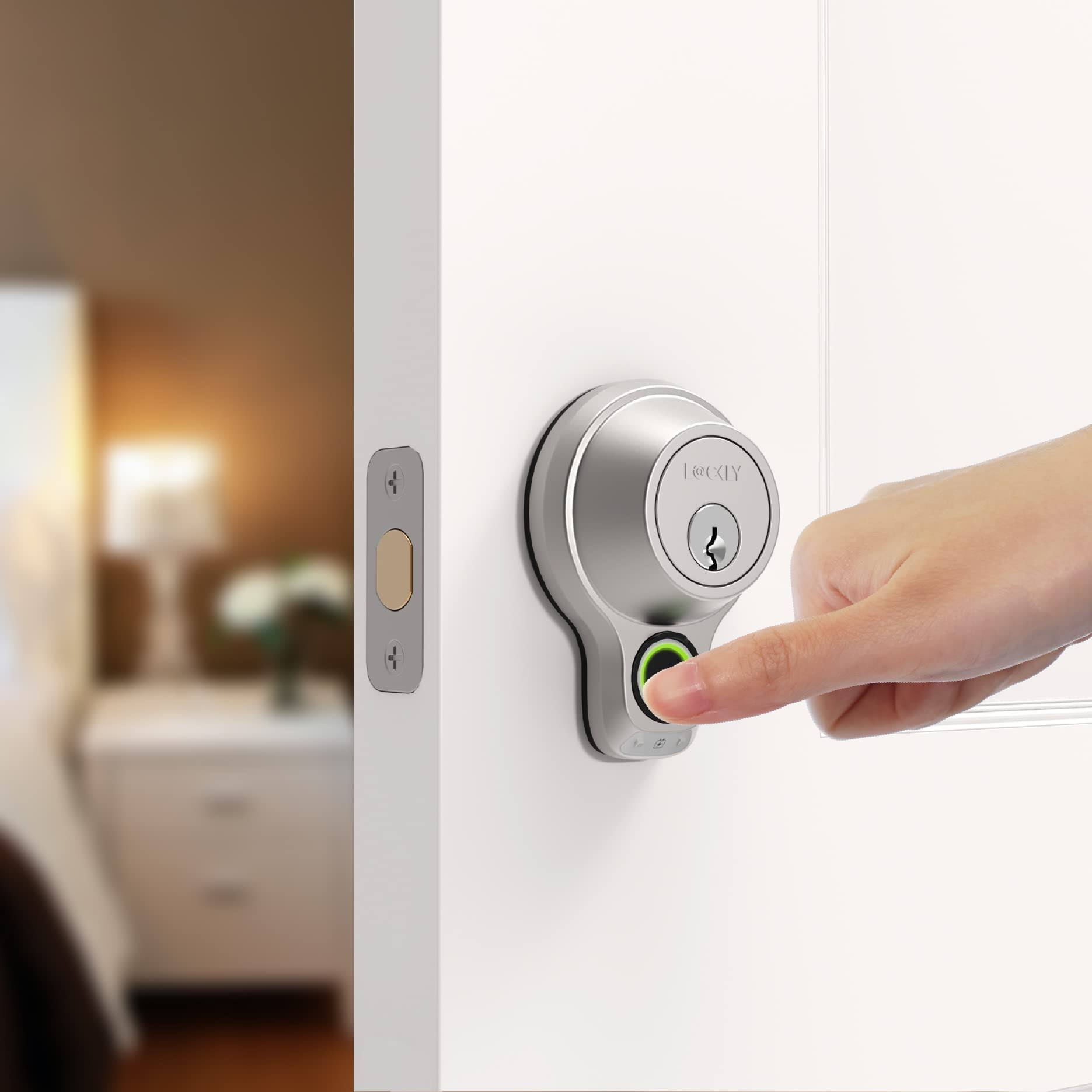 Lockly Flex Touch Smart Lock- Secure Keyless Entry with Fingerprint Recognition, Bluetooth Connectivity, and Smartphone Control- Enhanced Home
