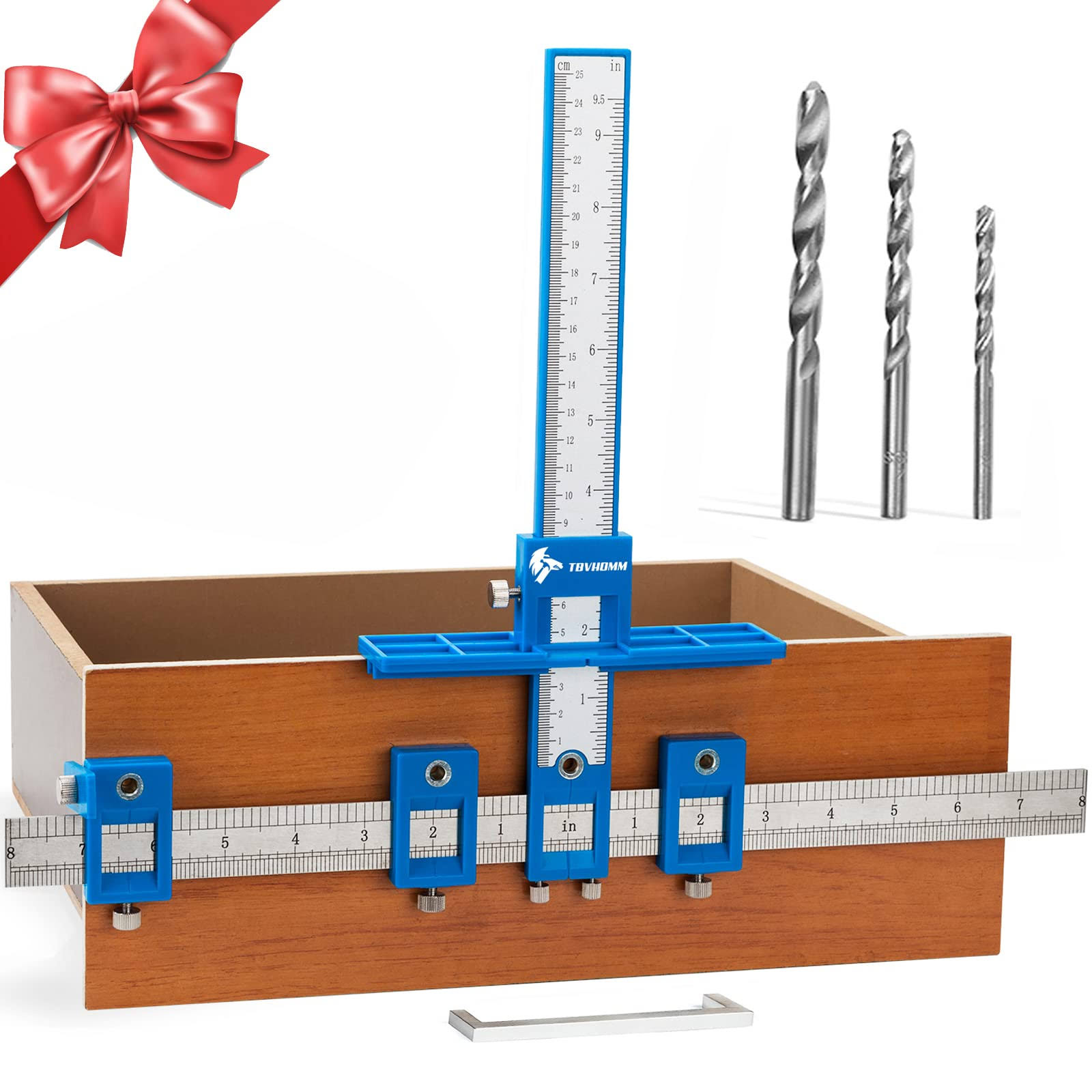 TBVHOMM Cabinet Hardware Jig, Punch Locator Drill Guide,Wood Drilling Dowelling Guide for Installation of Handles Knobs on Doors and Drawer, Cabinet