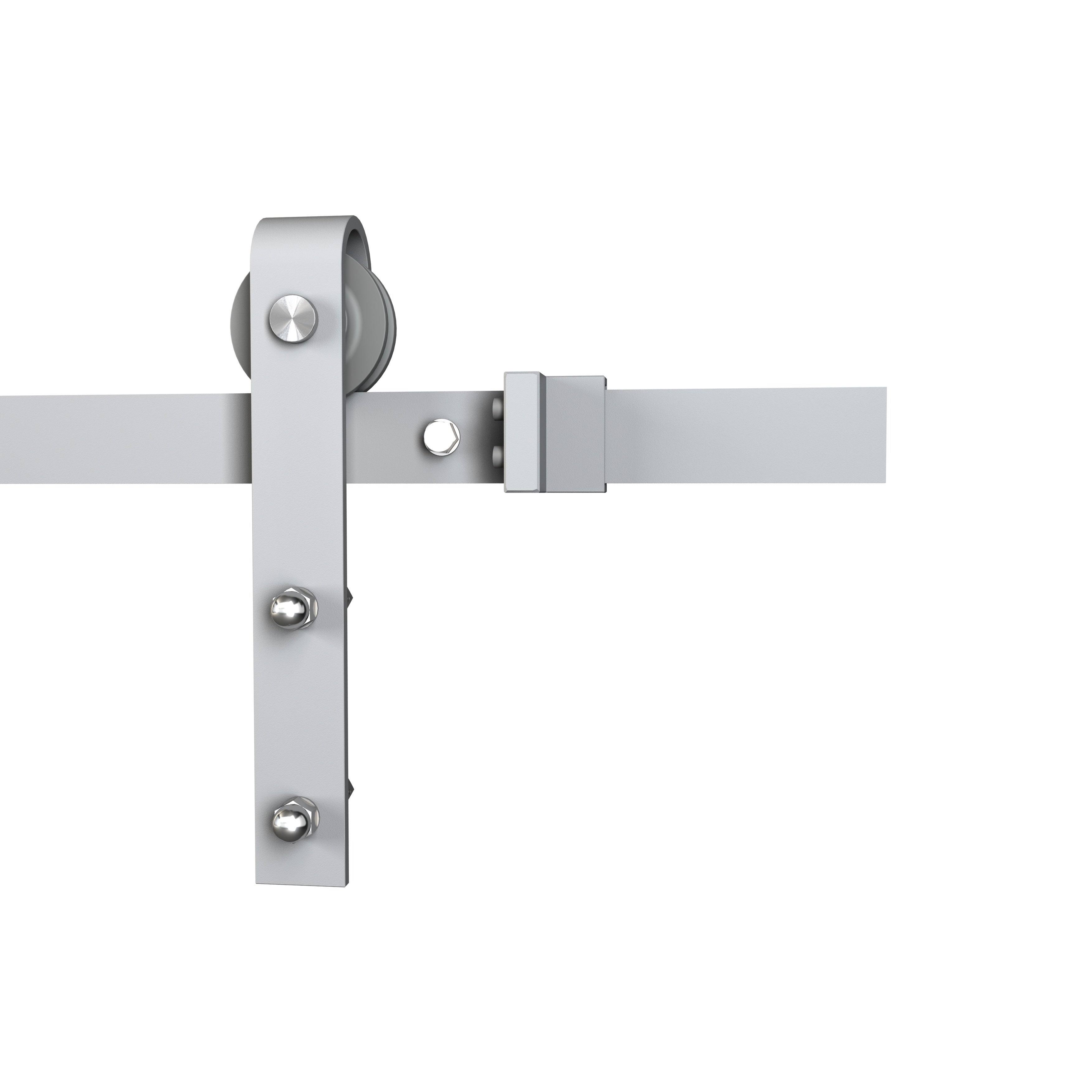 Colonial Elegance 78 in. Brushed White Barn Door Roller System