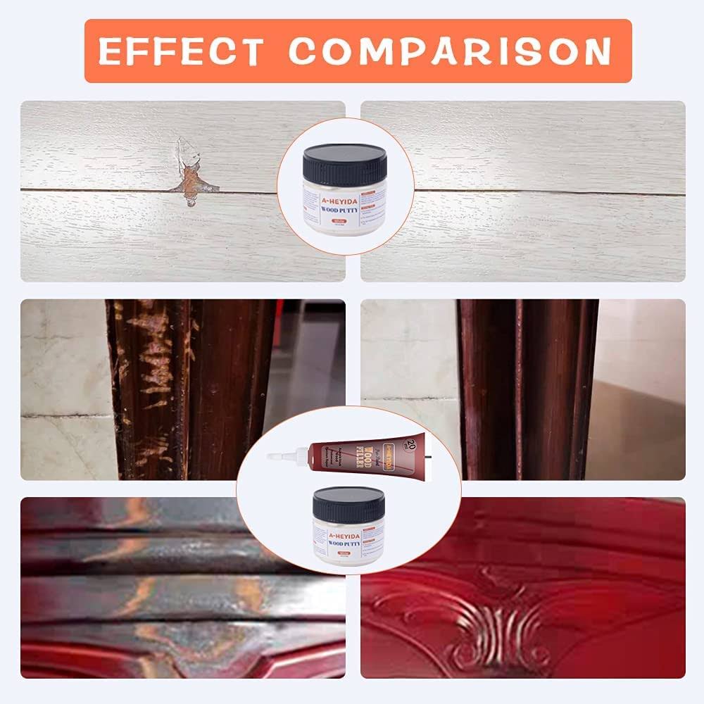 Wood Furniture Repair Kit Wood Filler Hardwood Floor Scratch Repair Furniture Touch Up Kit- Restore Any Wood, Cover Surface Scratch for Wooden Table