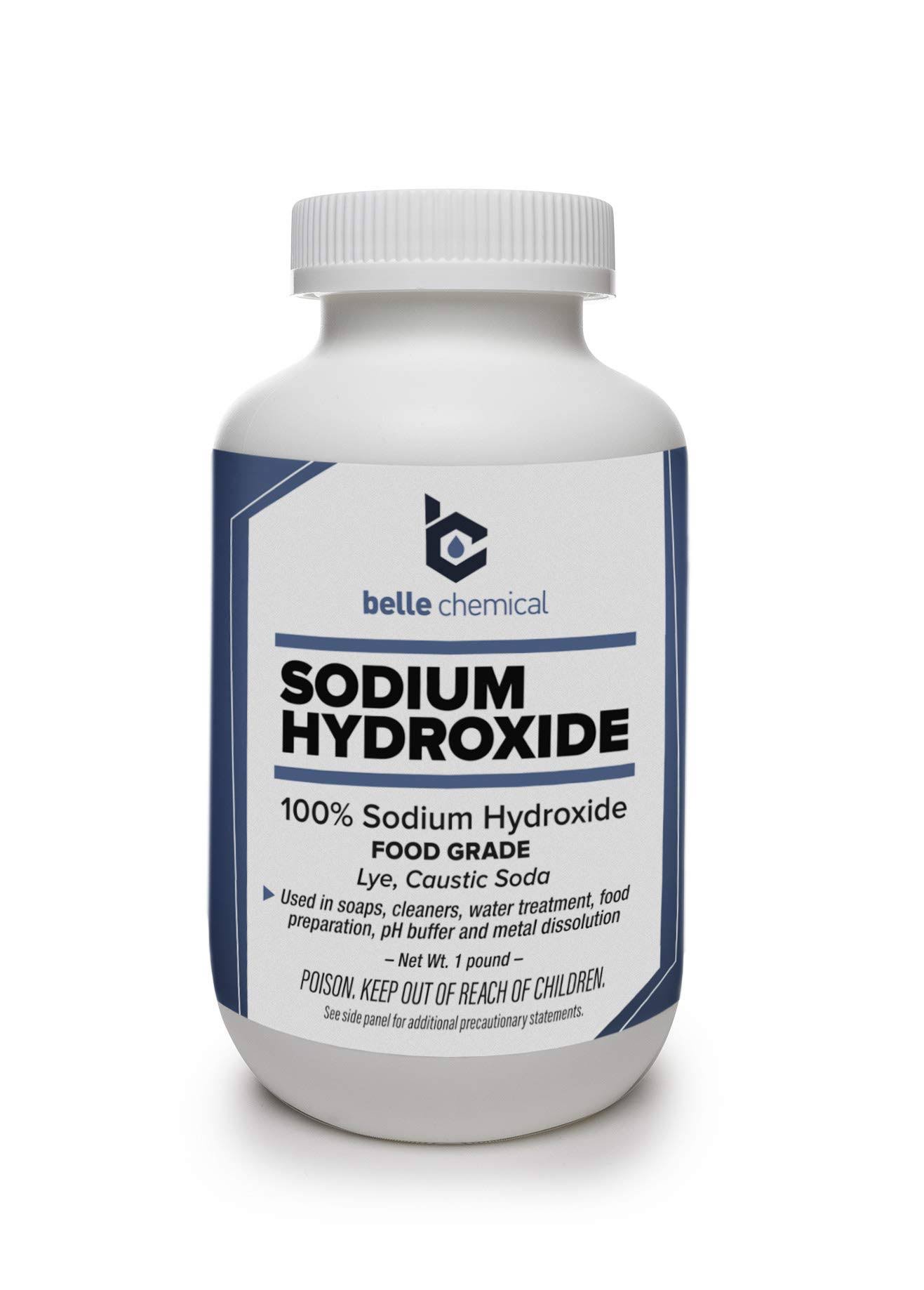 Belle Chemical Sodium Hydroxide- Pure- Food Grade (Caustic Soda, Lye) (1 Pound jar)