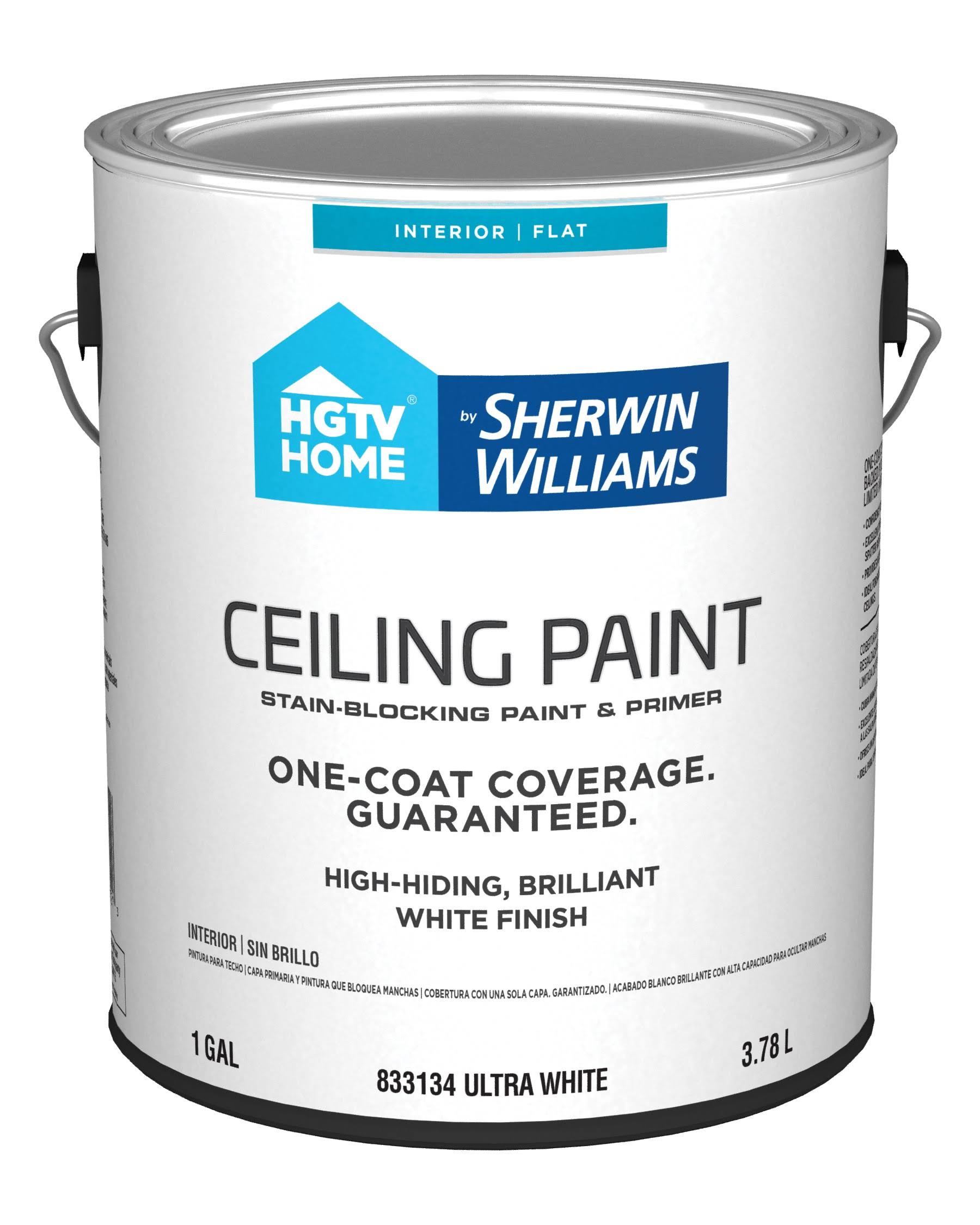 HGTV Home by Sherwin-Williams Ceiling Flat Interior Paint- White- 1 Gal