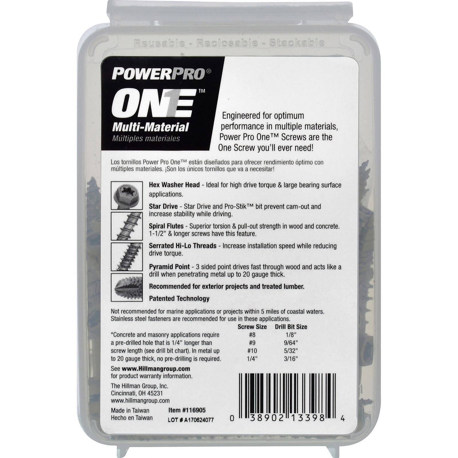 Hillman Multi-Material Screw PowerPro One 1/4