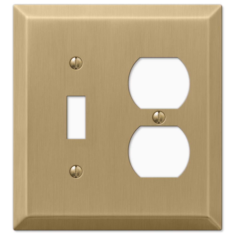 Amerelle 163DBZ Century Brushed Bronze Steel- 1 Duplex Outlet Wallplate