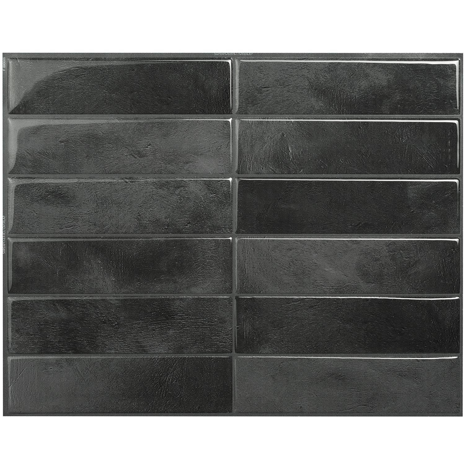 Smart Tiles Morocco Zaida 11.43 in. x 9 in. Peel and Stick Backsplash for Kitchen, Bathroom, Wall Tile 4-Pack- Charcoal