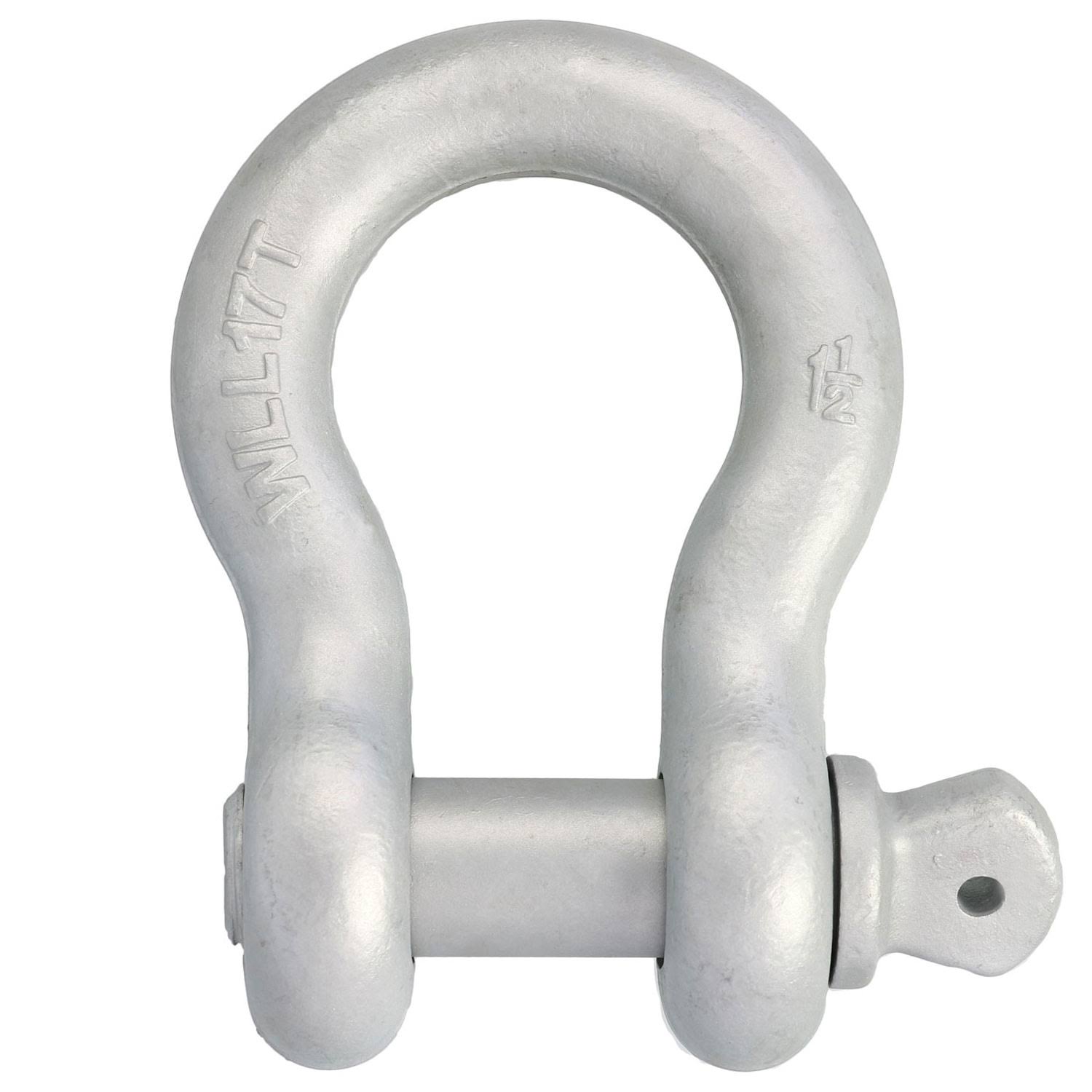 1-1/2 inch, 17 Ton, Galvanized Screw Pin Anchor Shackle, Silver 3706