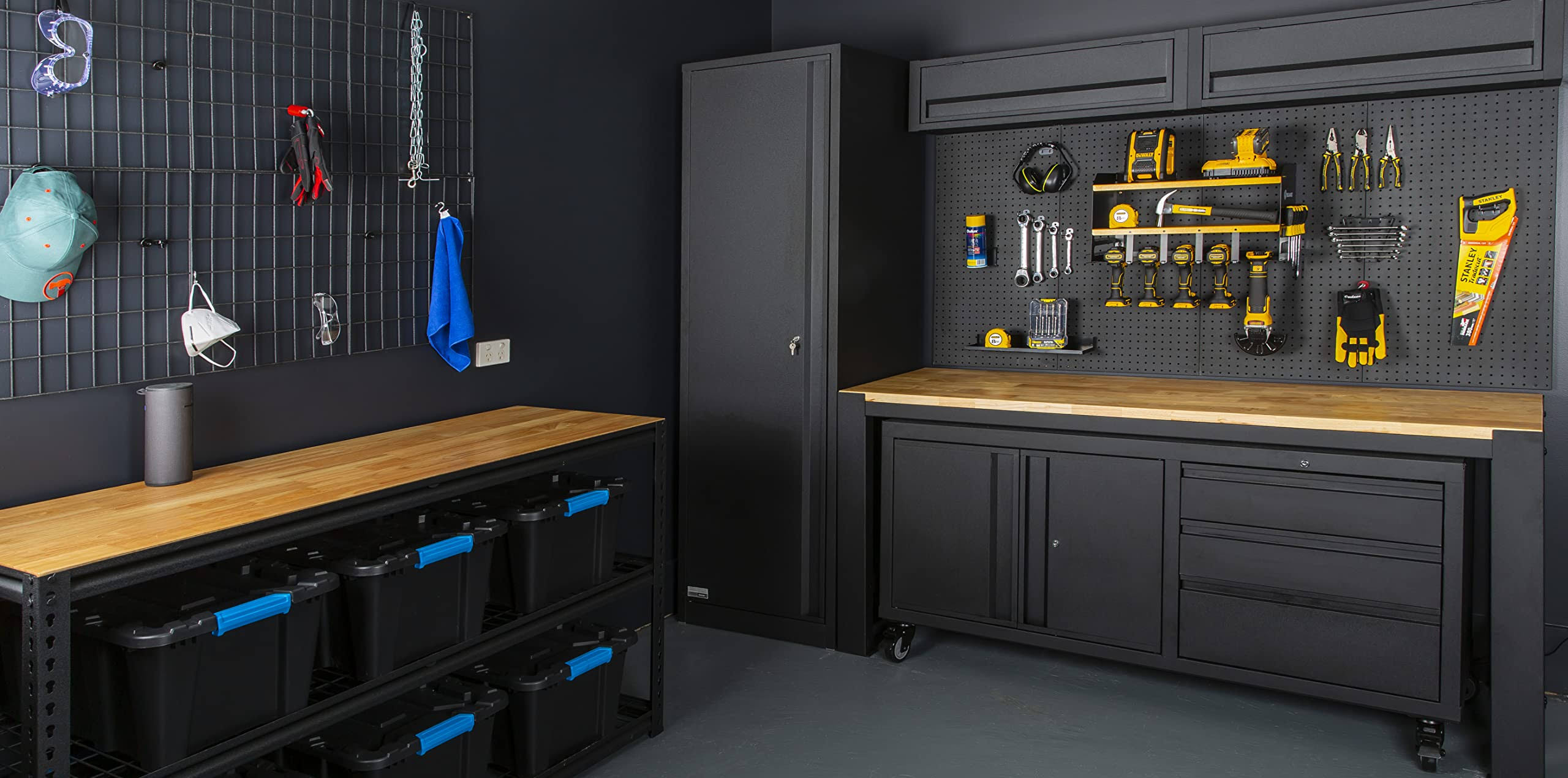 Toolganize Power Tool Organizer- Wall Mount- Premium Garage Utility Shelf & Organization- Heavy Duty Metal- Drill Holder- Cordless Tool Storage