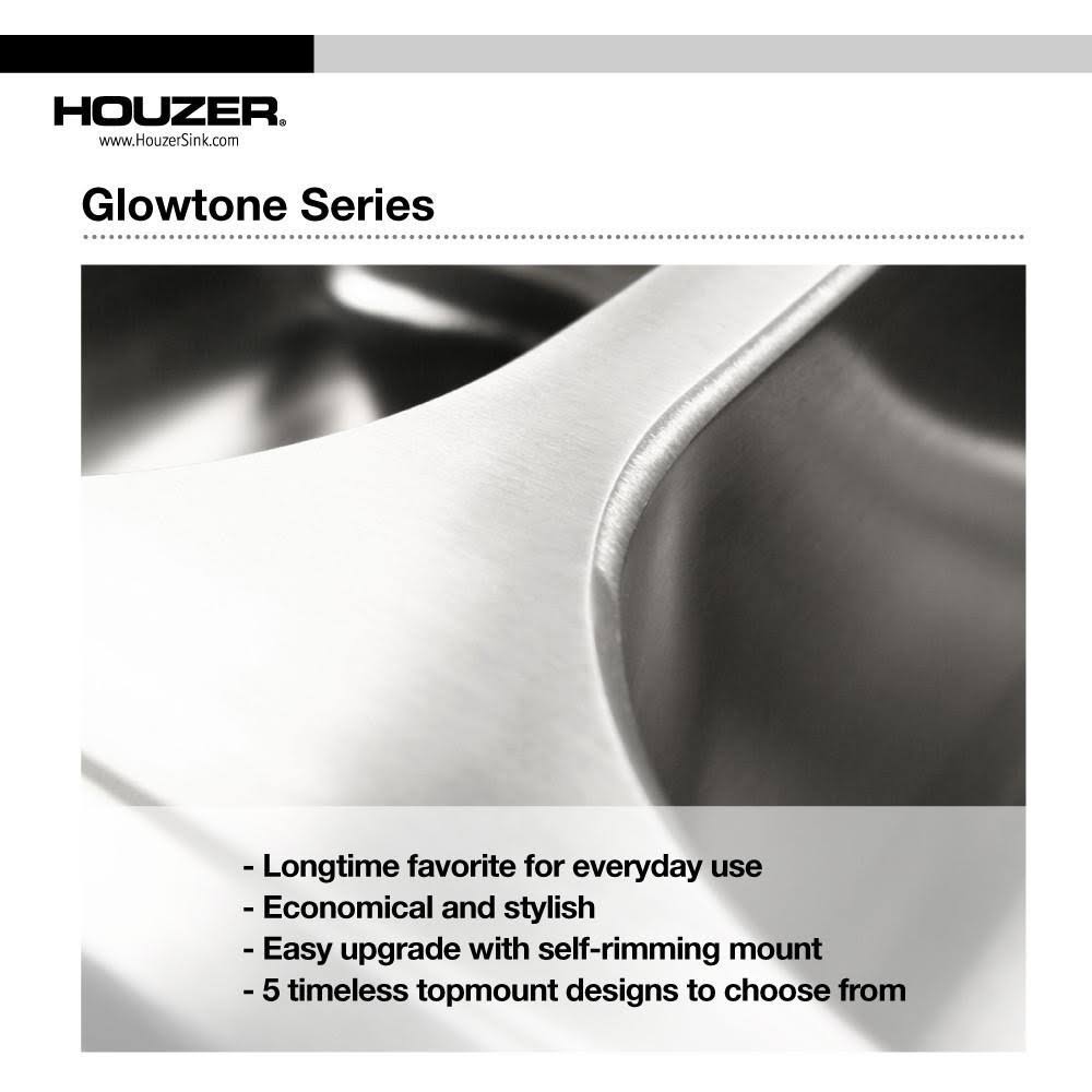 Houzer A1722-7BS-1 Glowtone Bar Sink Stainless Steel