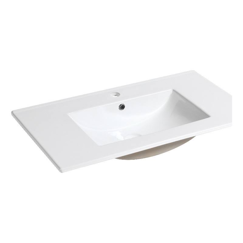 Saint Birch White Ceramic 1 Hole Single Bathroom Vanity Top with Sink- 32
