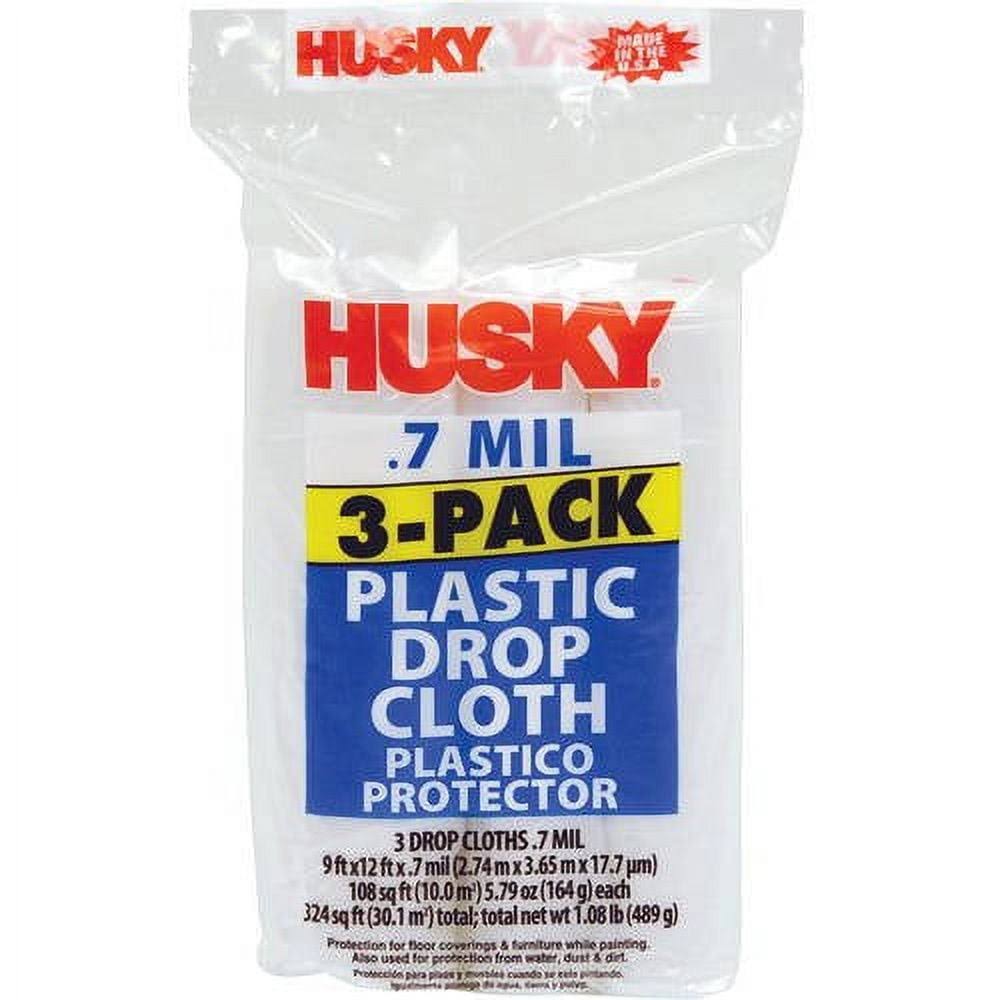 Husky Plastic Drop Cloth 0.7 Mil 3 Pack