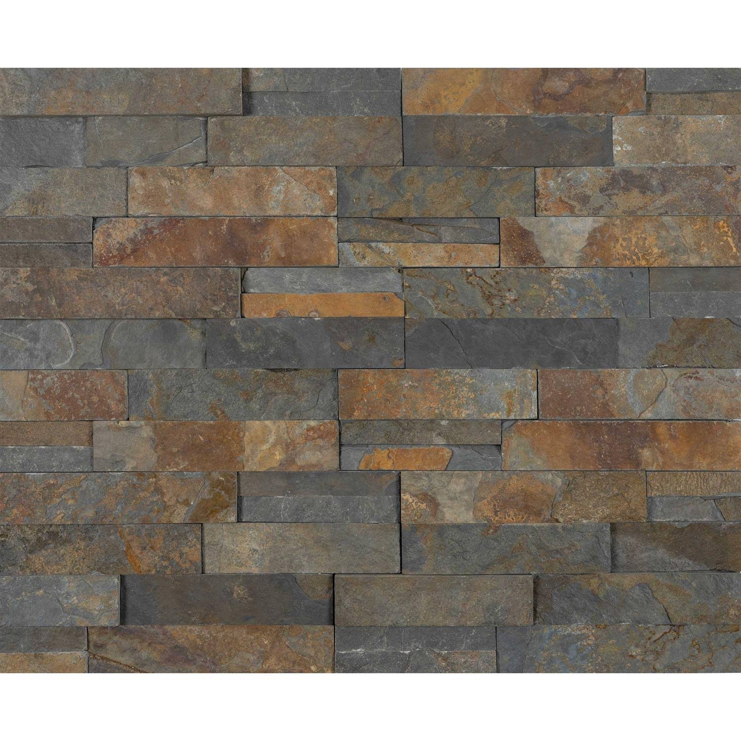 Satori Oxide Ledgestone 6-in x 12-in Natural Stone Slate Stone Look Wall Tile (0.48-sq. ft/ Piece)