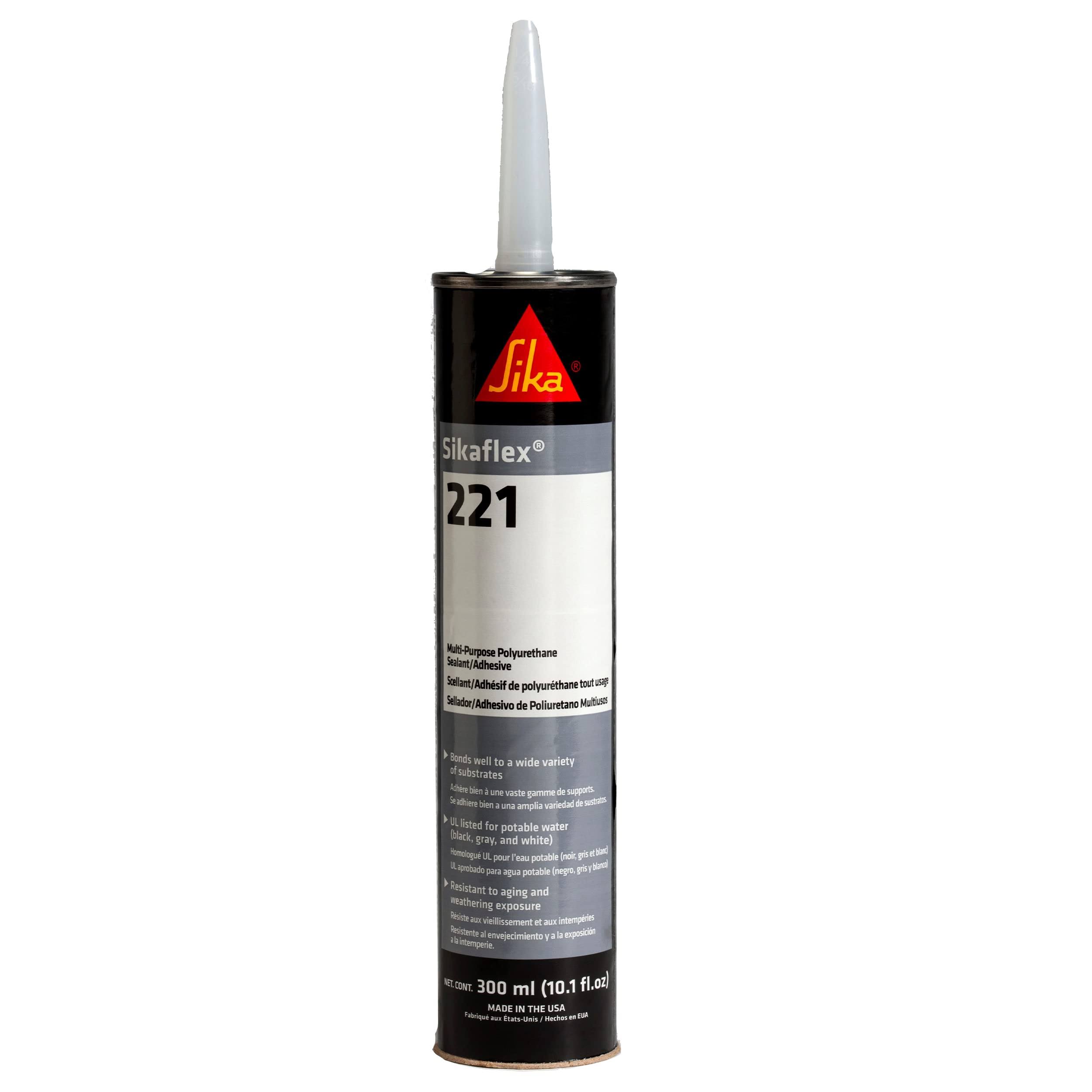 Sika Sikaflex 221 Multi-Purpose Polyurethane Sealant-Adhesive- 10.3oz(300ml) Cartridge- Black
