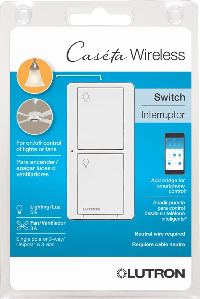 Lutron- Casta Wireless Smart Lighting Switch- White