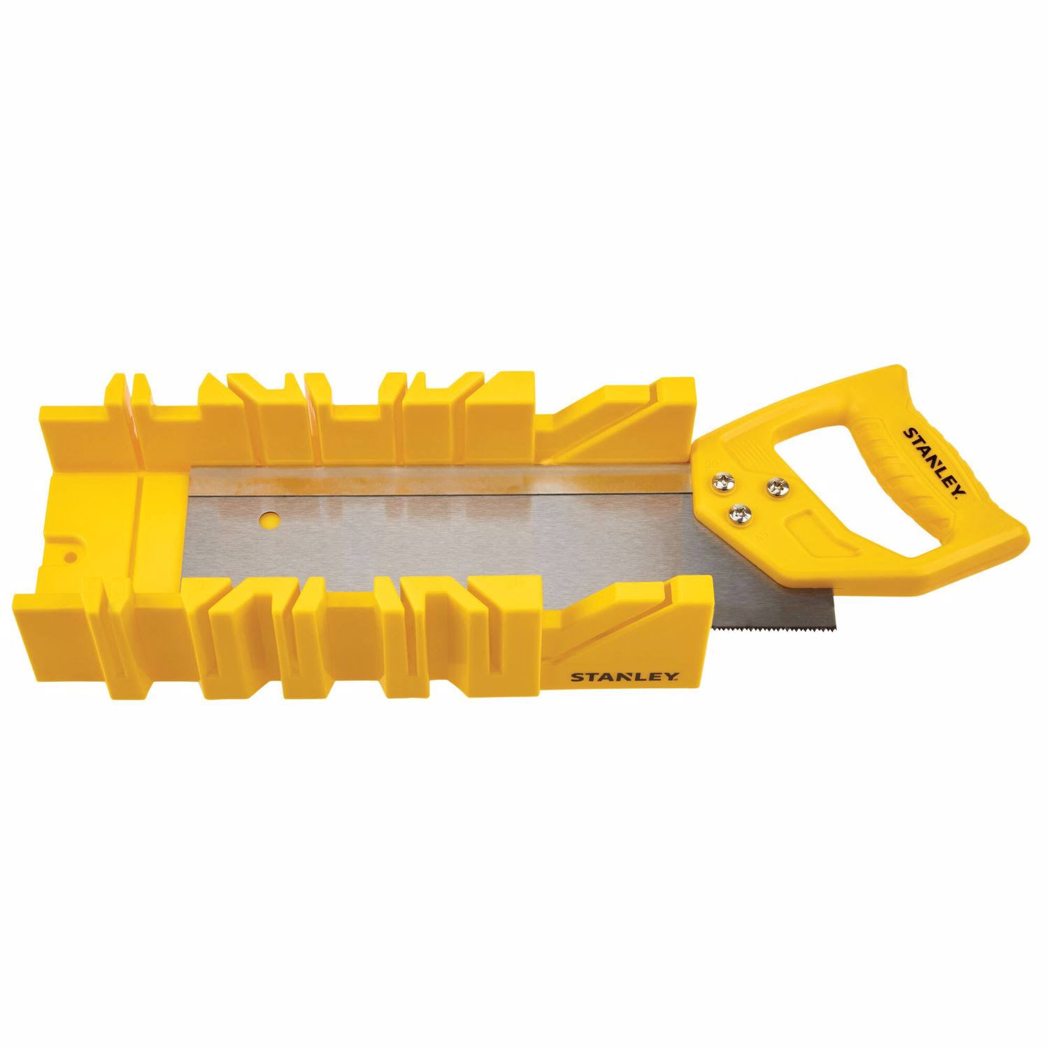 Stanley 2017141 11 x 3.6 in. Plastic Miter Box with Saw Yellow